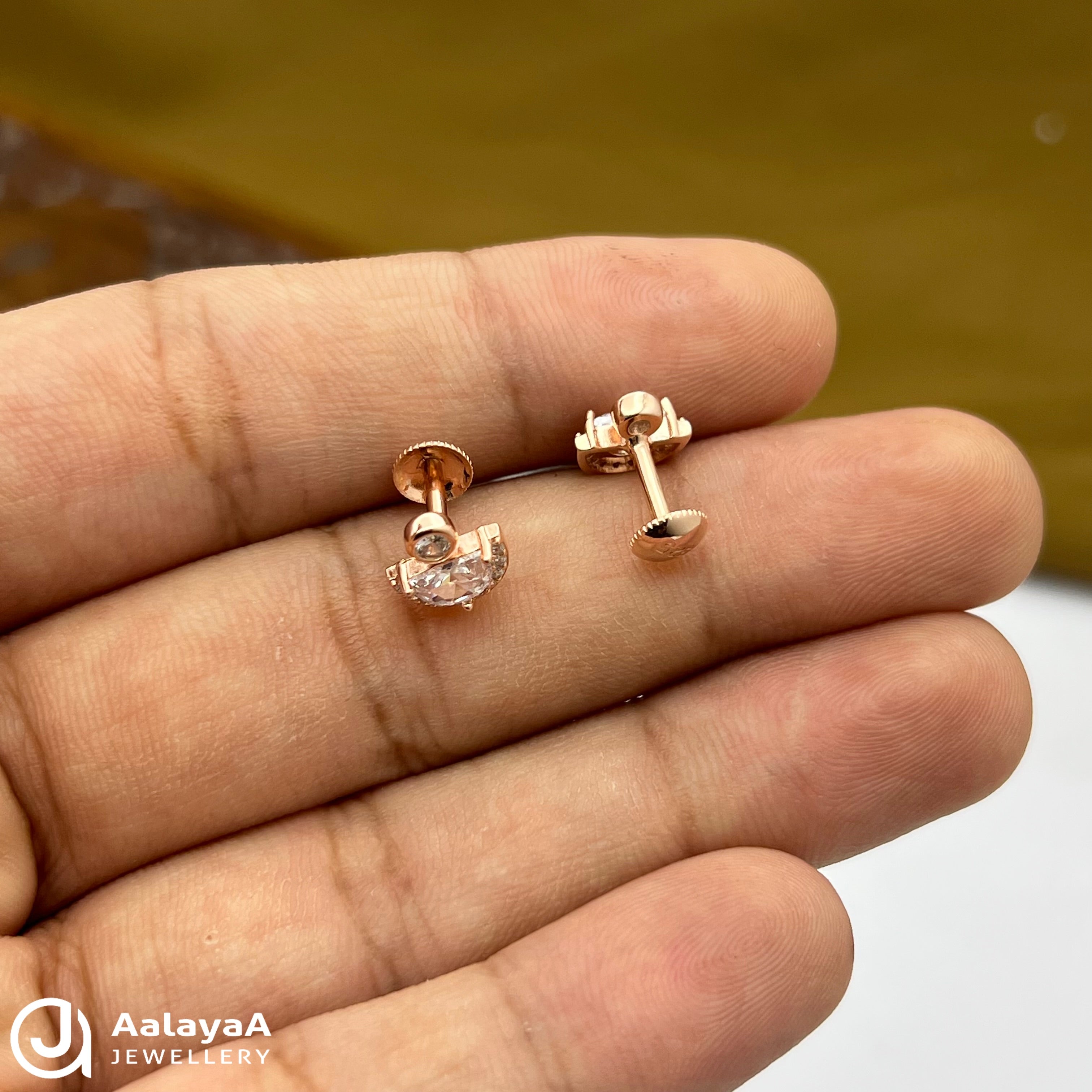 Silver Rose Gold Duo Crystal Earings