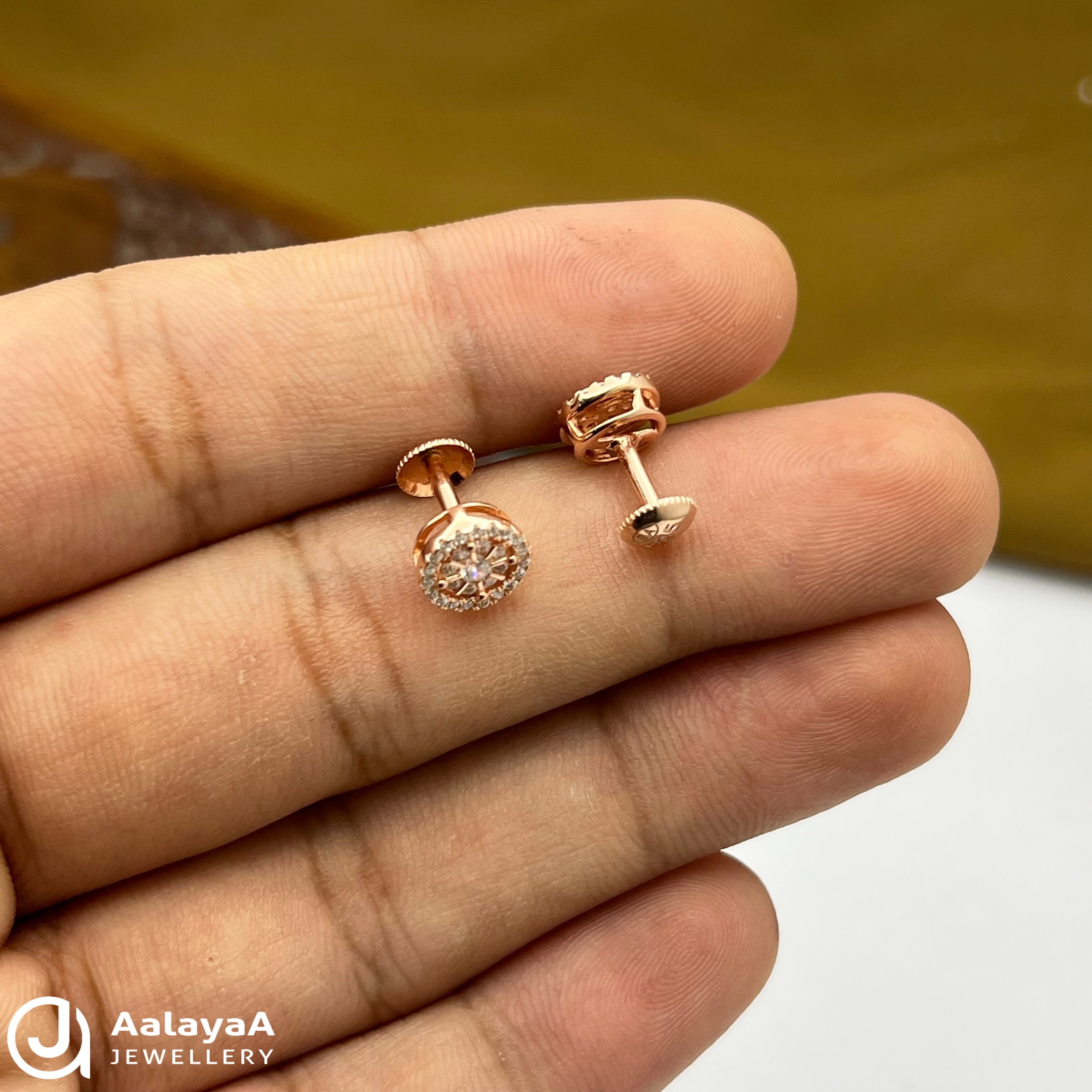 Silver Rose Gold Simple Orbit Earrings