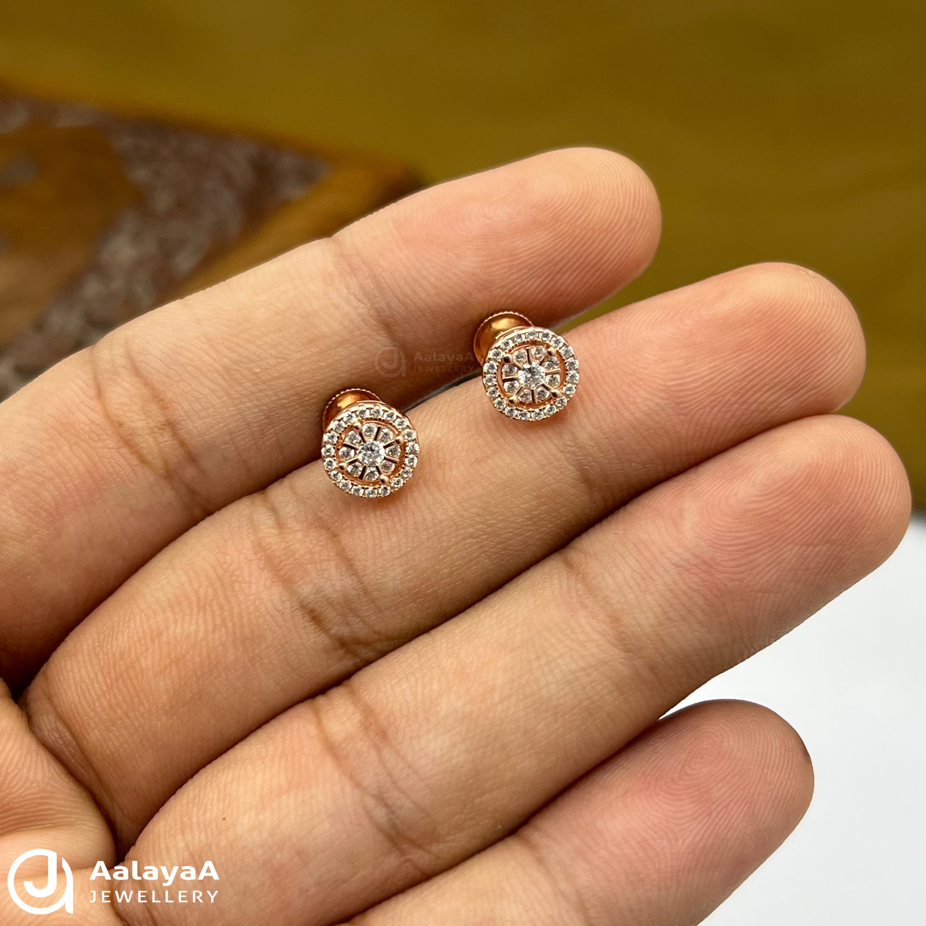 Silver Rose Gold Simple Orbit Earrings