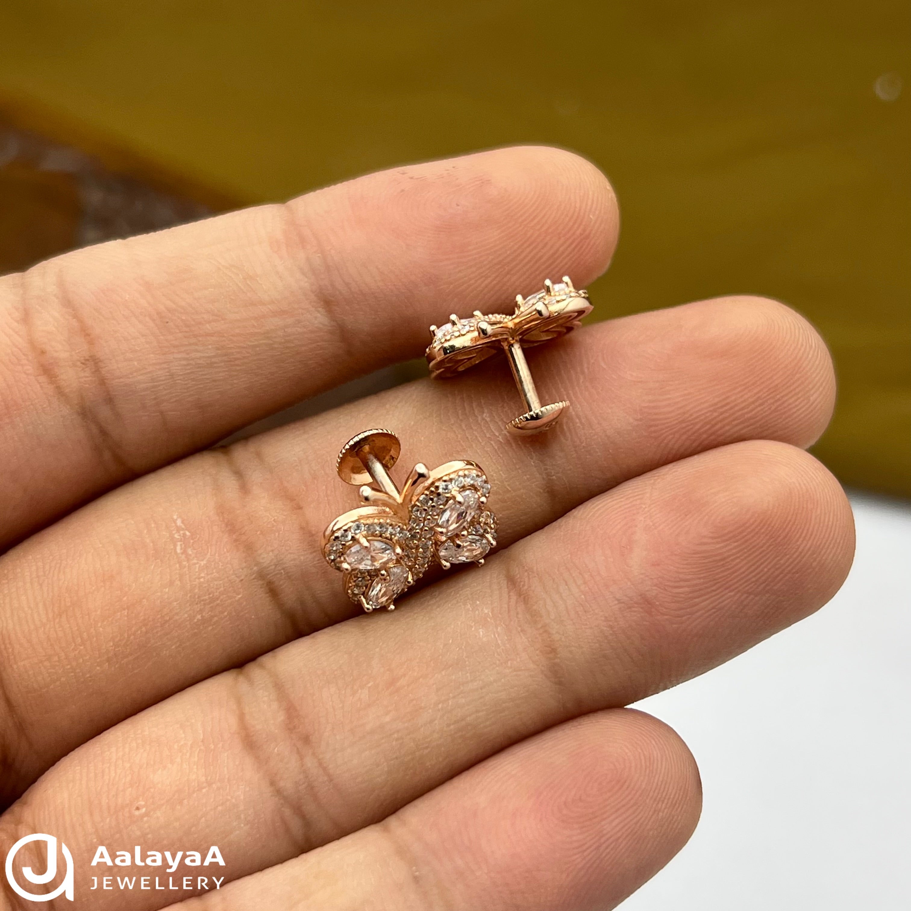 Silver Rose Gold Winged Grace Earings