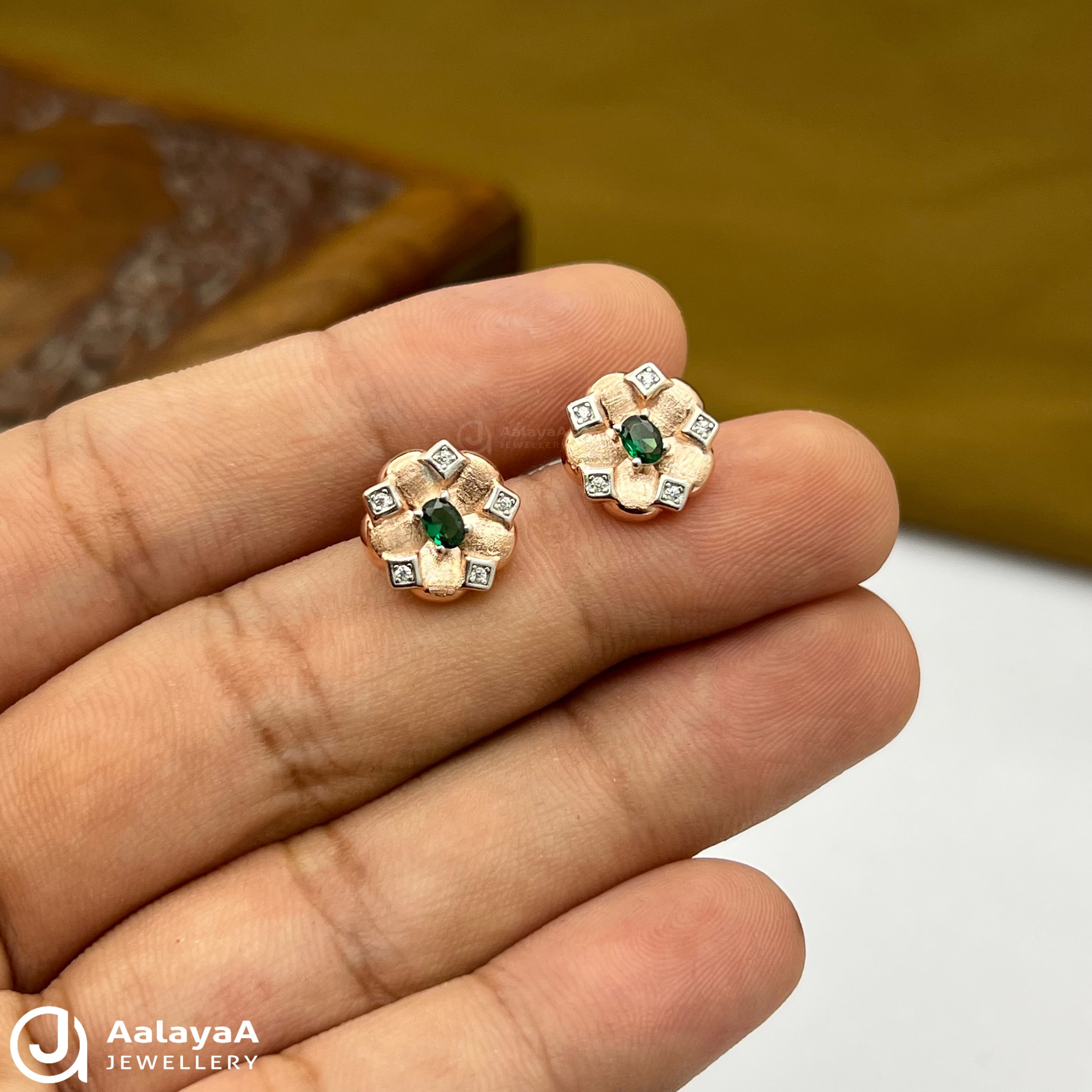 Silver Rose Gold Bloom Earrings