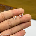 Silver Rose Gold Blush Butterfly Earings