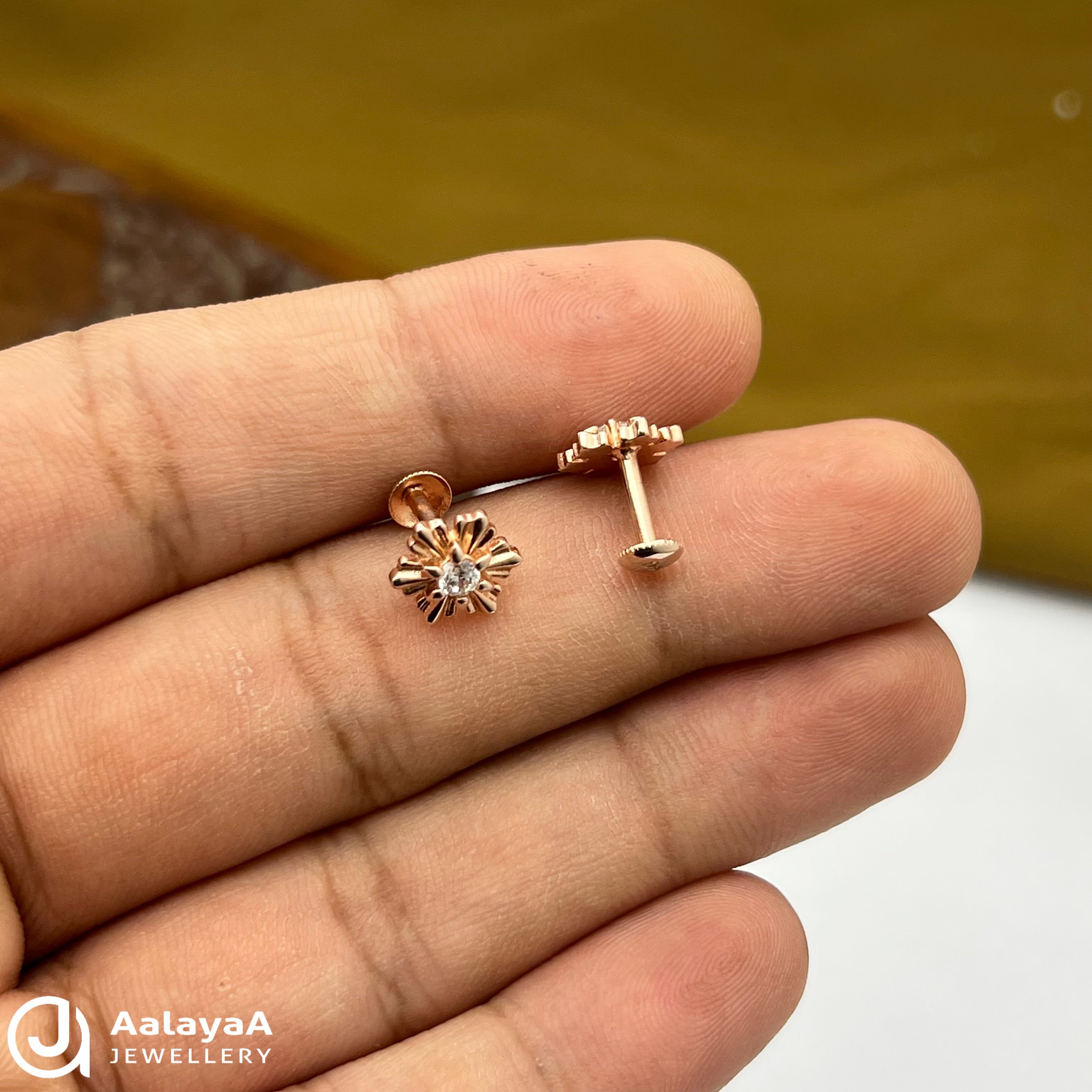 Silver Rose Gold Sunflower Earings