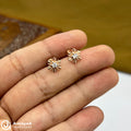 Silver Rose Gold Sunflower Earings