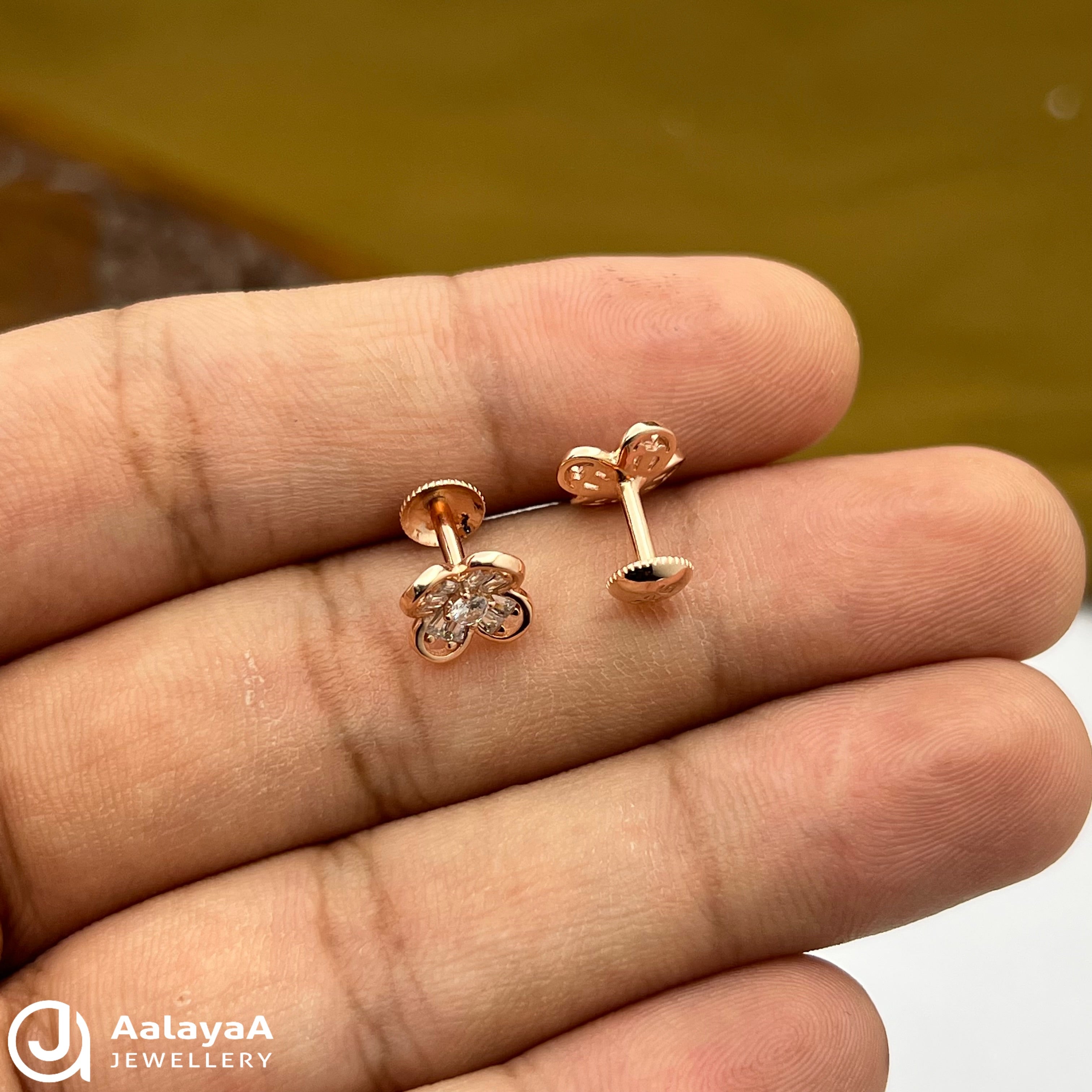 Silver Rose Gold Soft Lily Earings