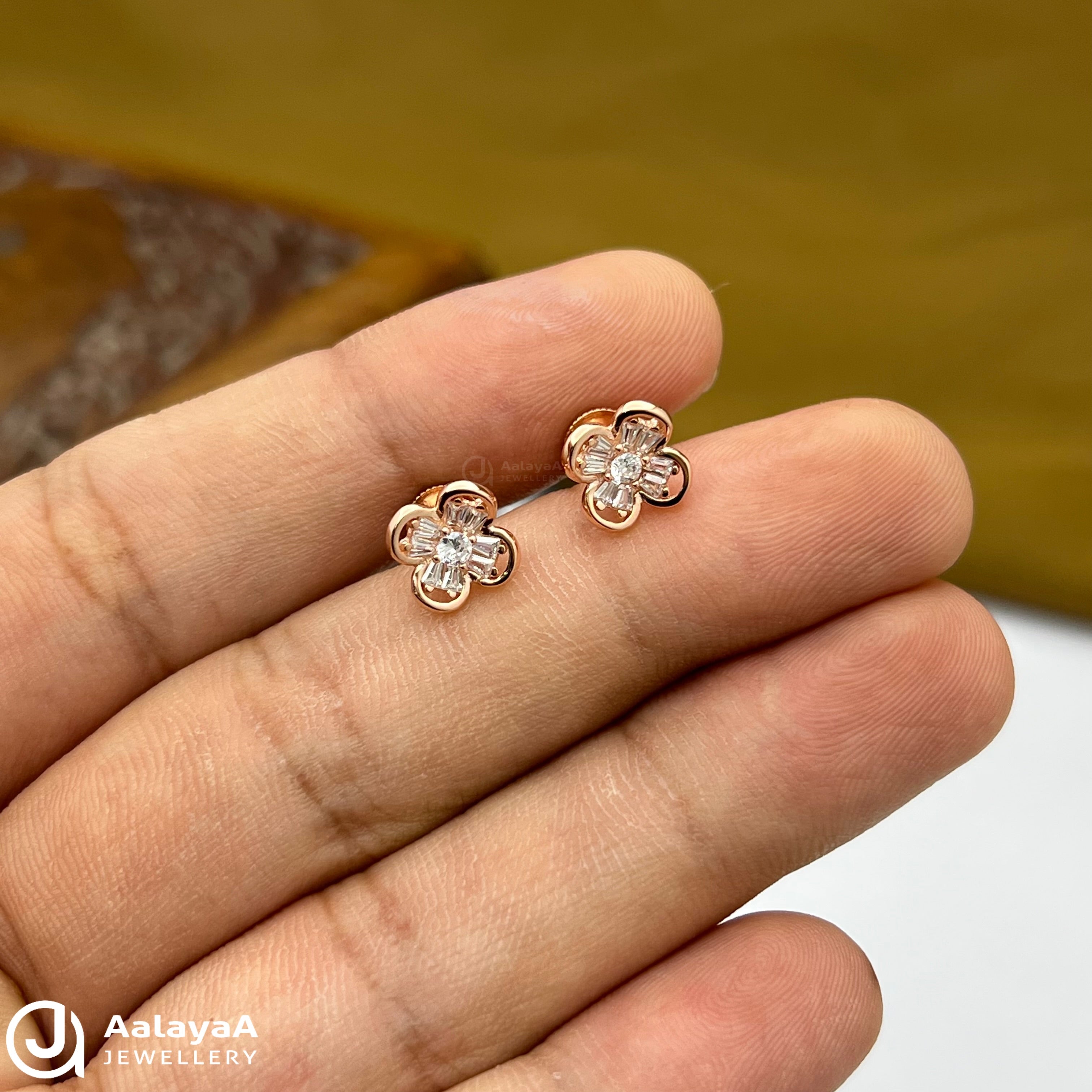Silver Rose Gold Soft Lily Earings