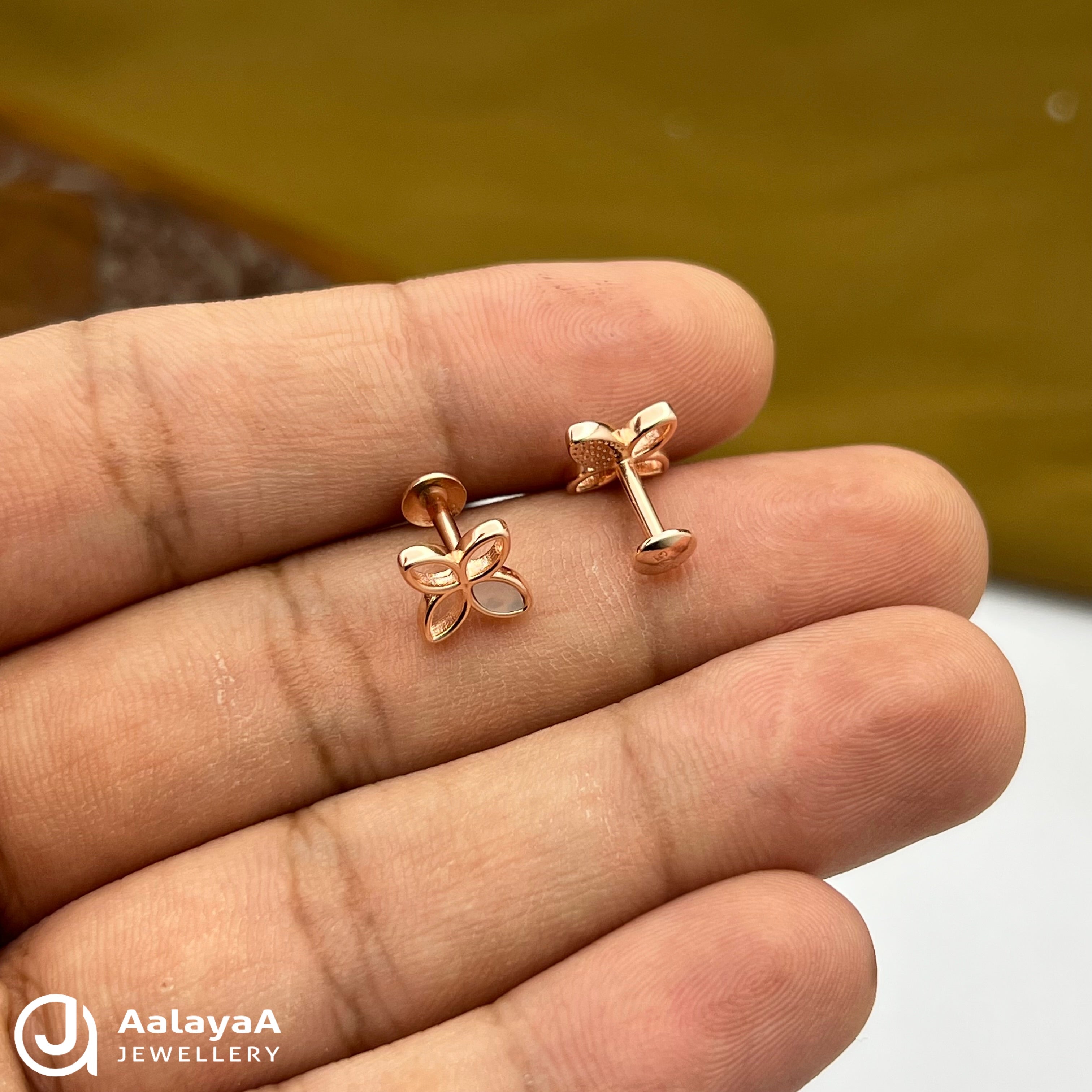 Silver Rose Gold Jasmine Bloom Earings
