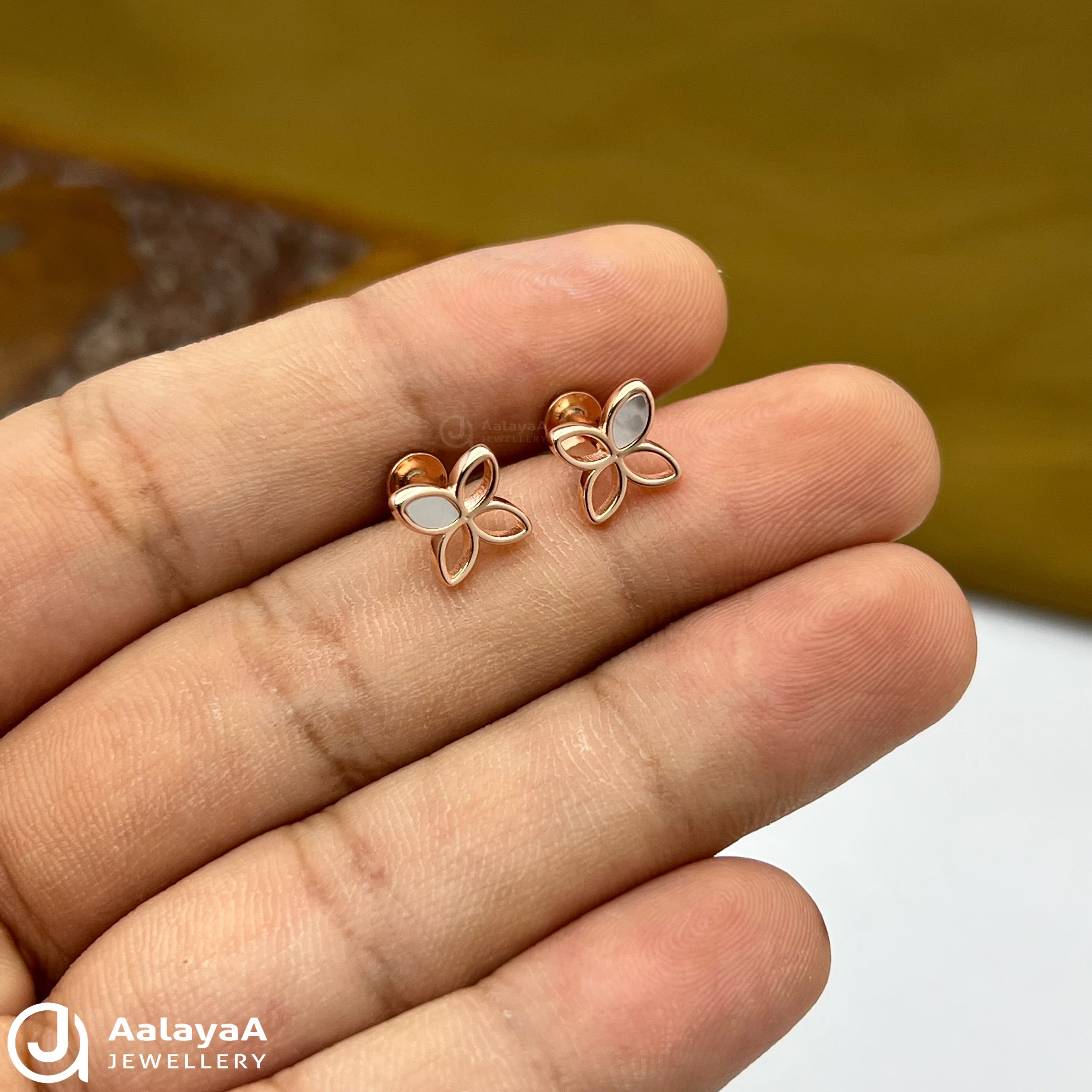 Silver Rose Gold Jasmine Bloom Earings