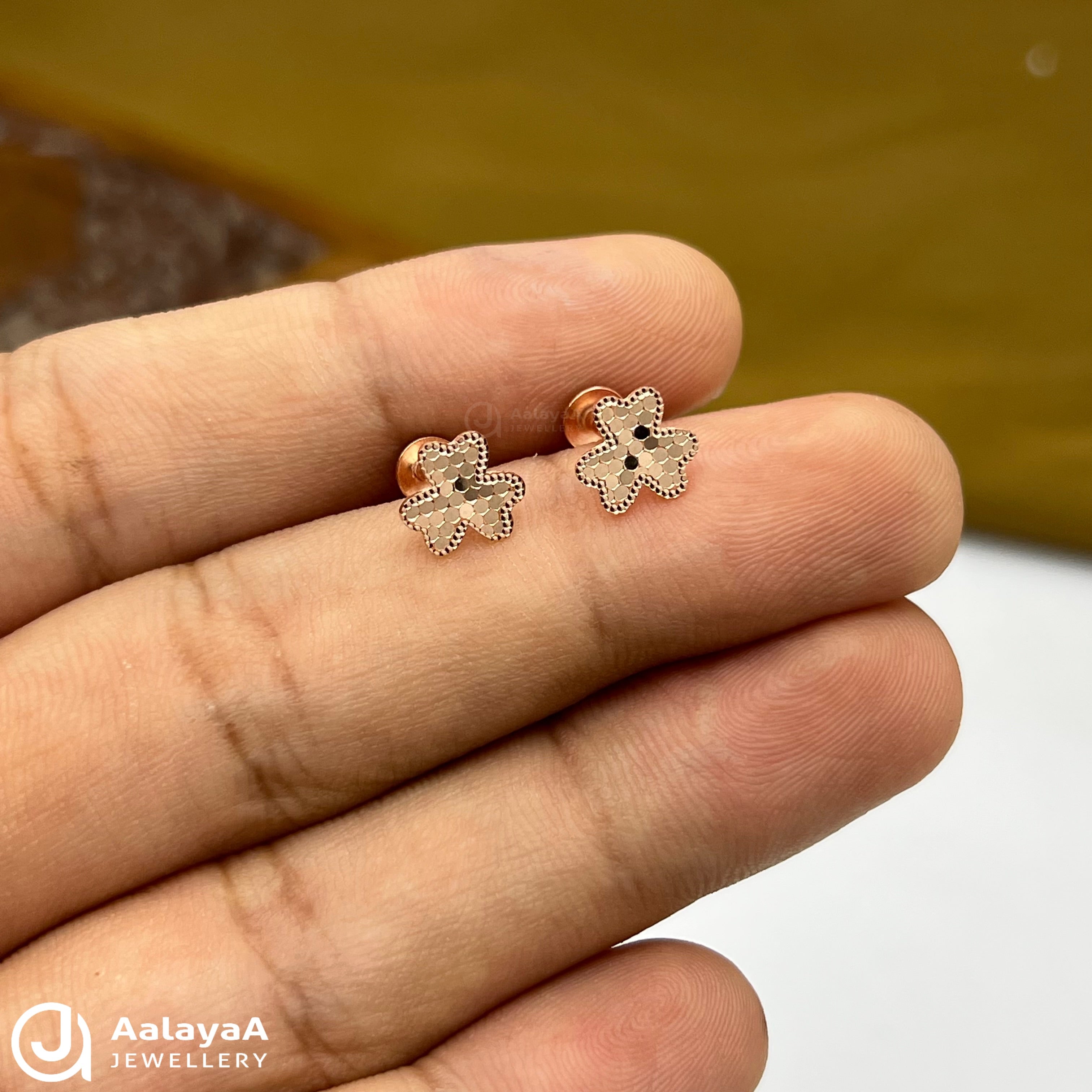 Silver Rose Gold Tiny Trend Bloom Earings