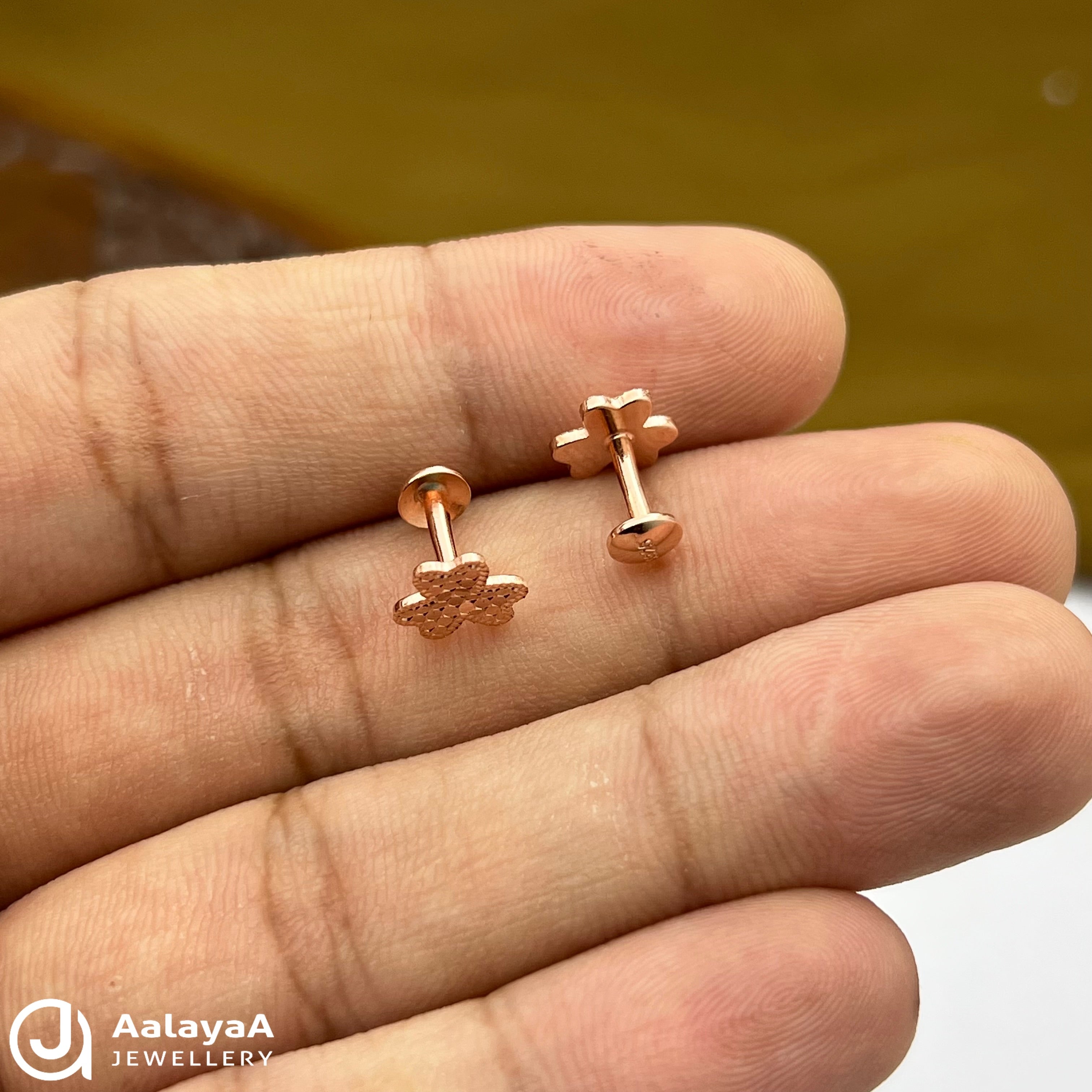 Silver Rose Gold Tiny Trend Bloom Earings