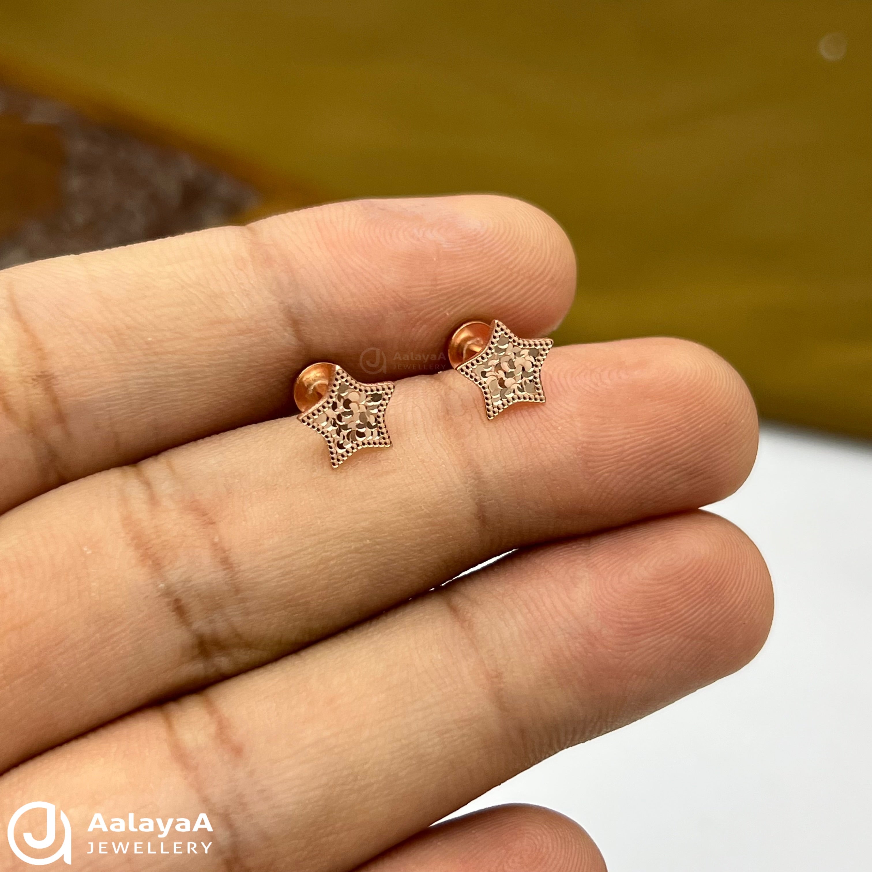 Silver Rose Gold Twinkle Star Earings