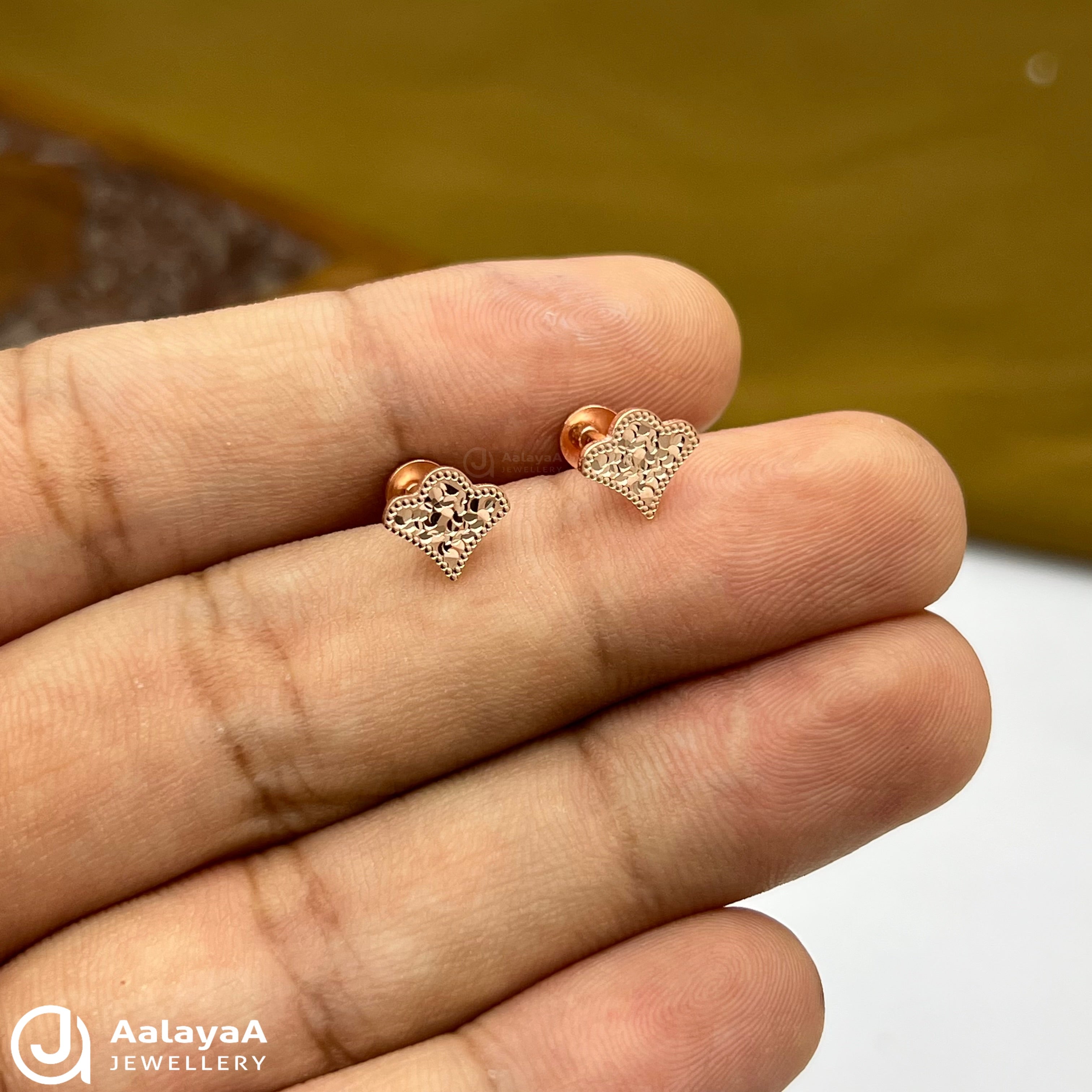Silver Rose Gold Sweetheart Lace Earings