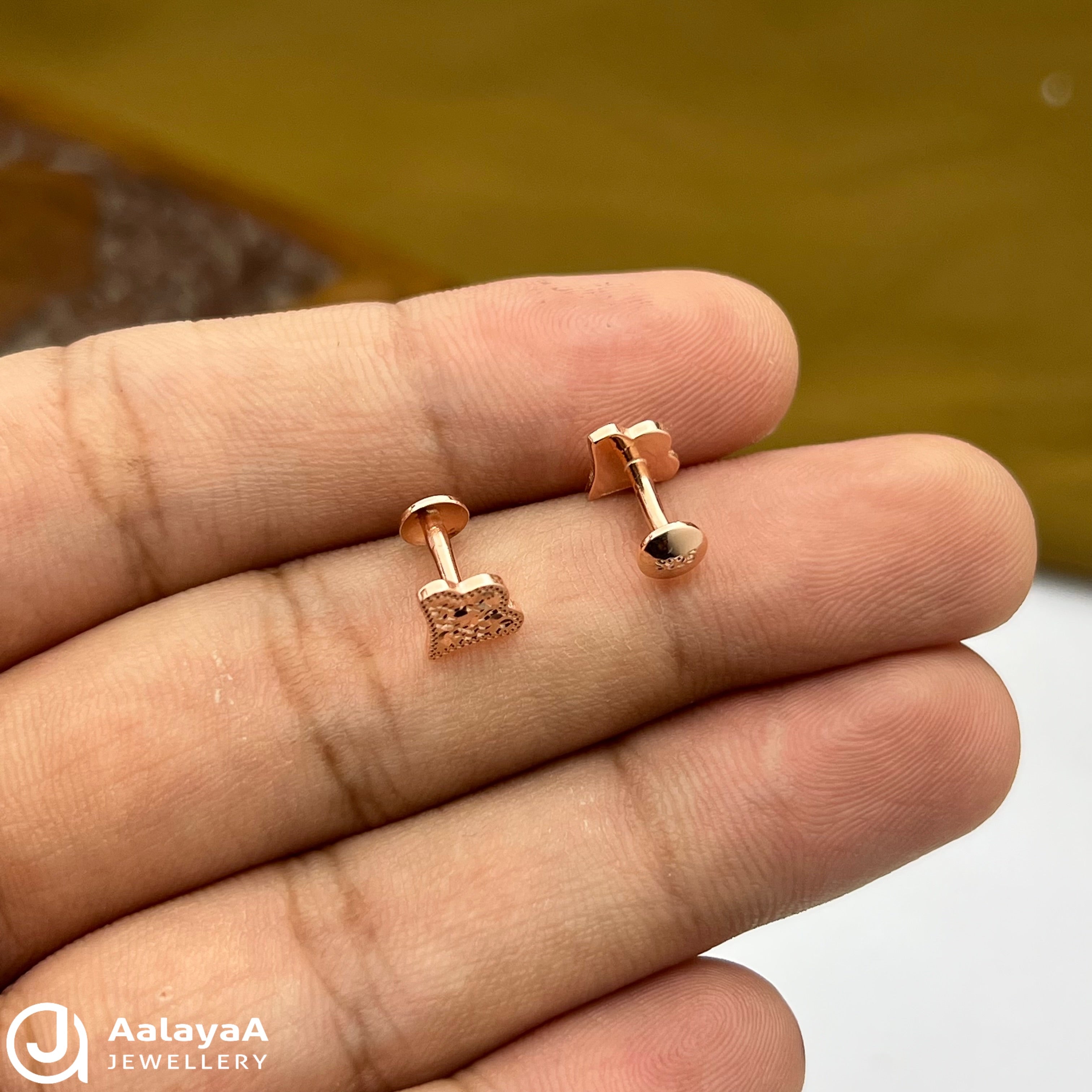 Silver Rose Gold Sweetheart Lace Earings