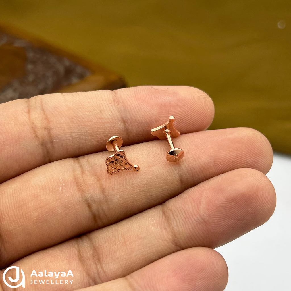 Silver Rose Gold Love Lace Earrings
