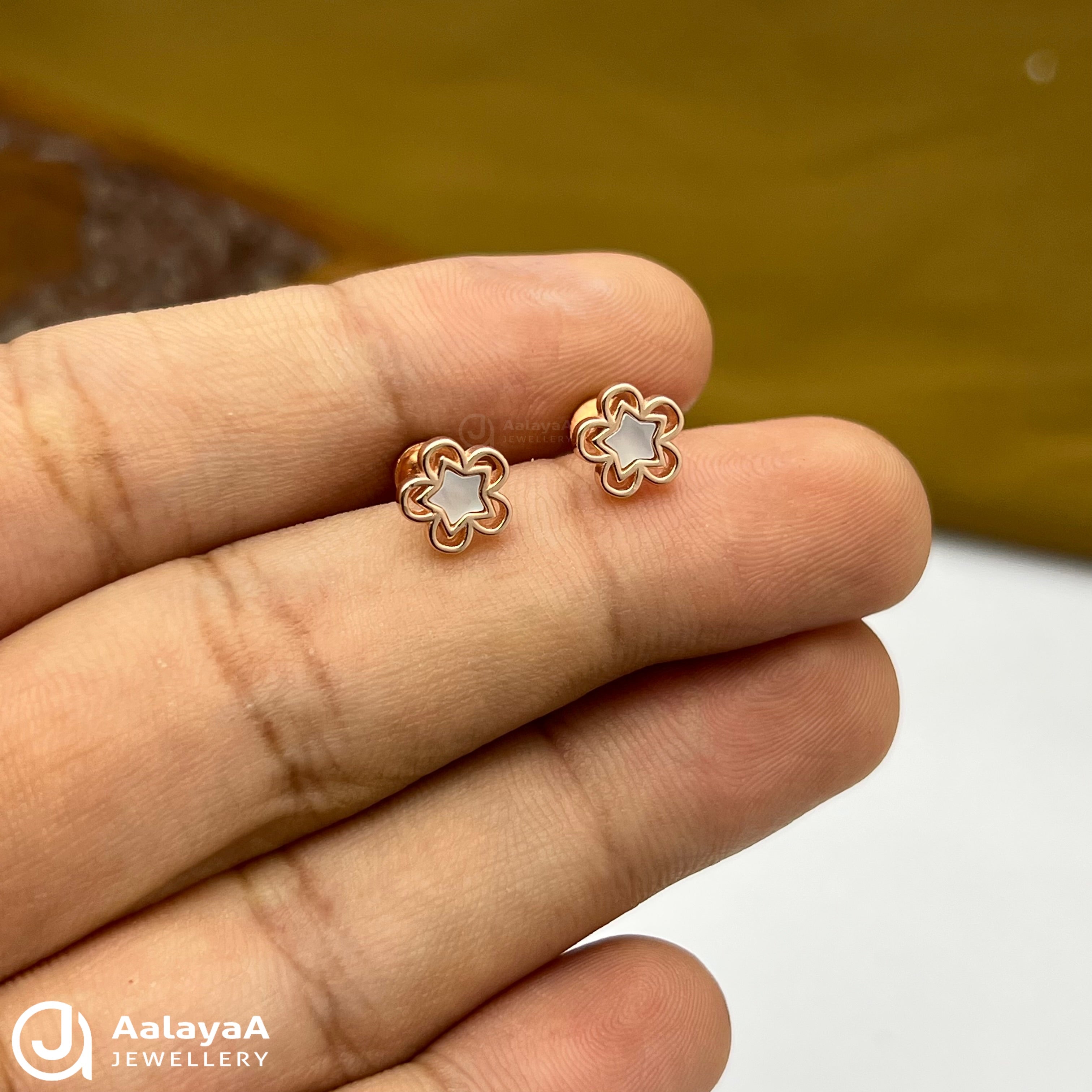 Silver Rose Gold Roselle Luxe Bloom Earings