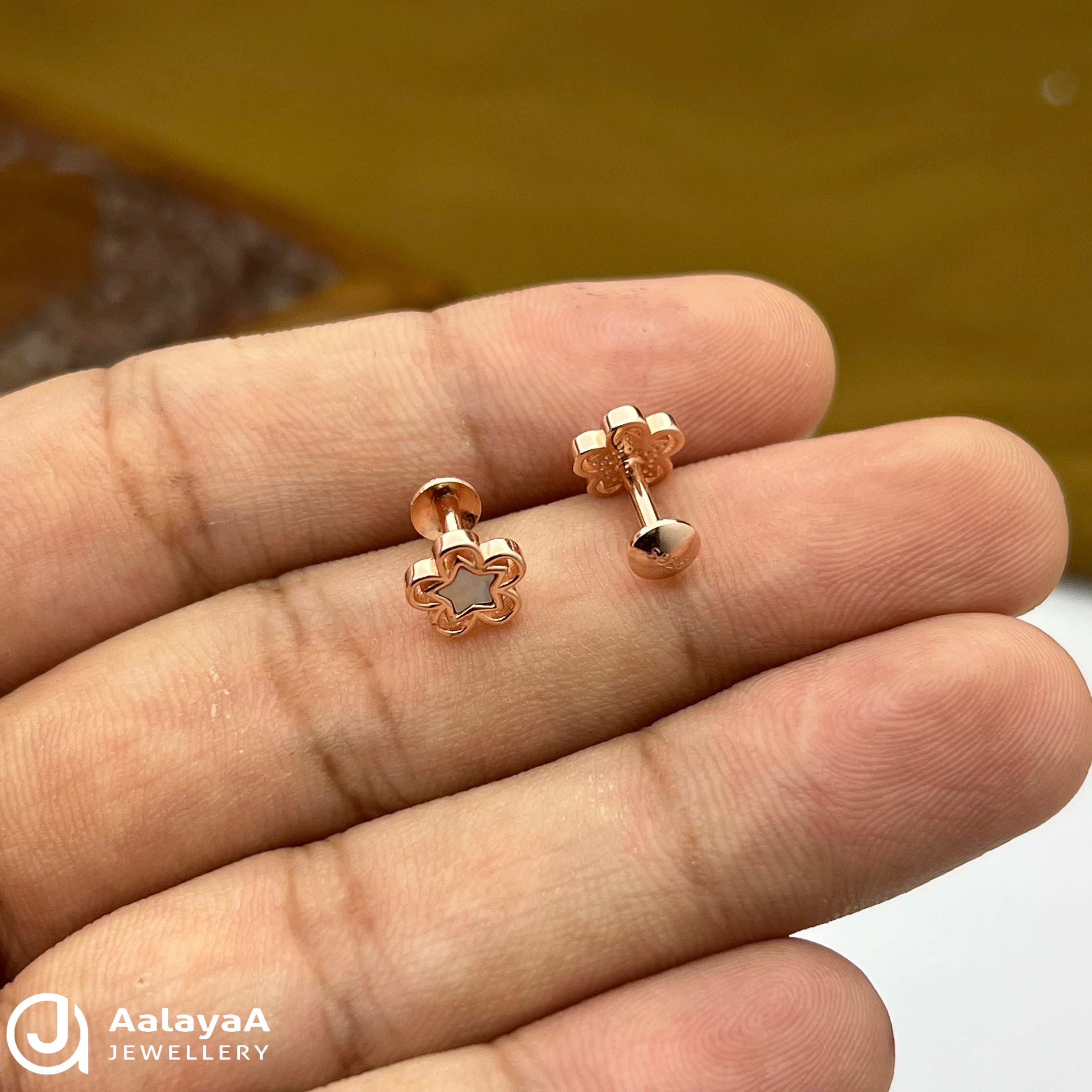 Silver Rose Gold Roselle Luxe Bloom Earings