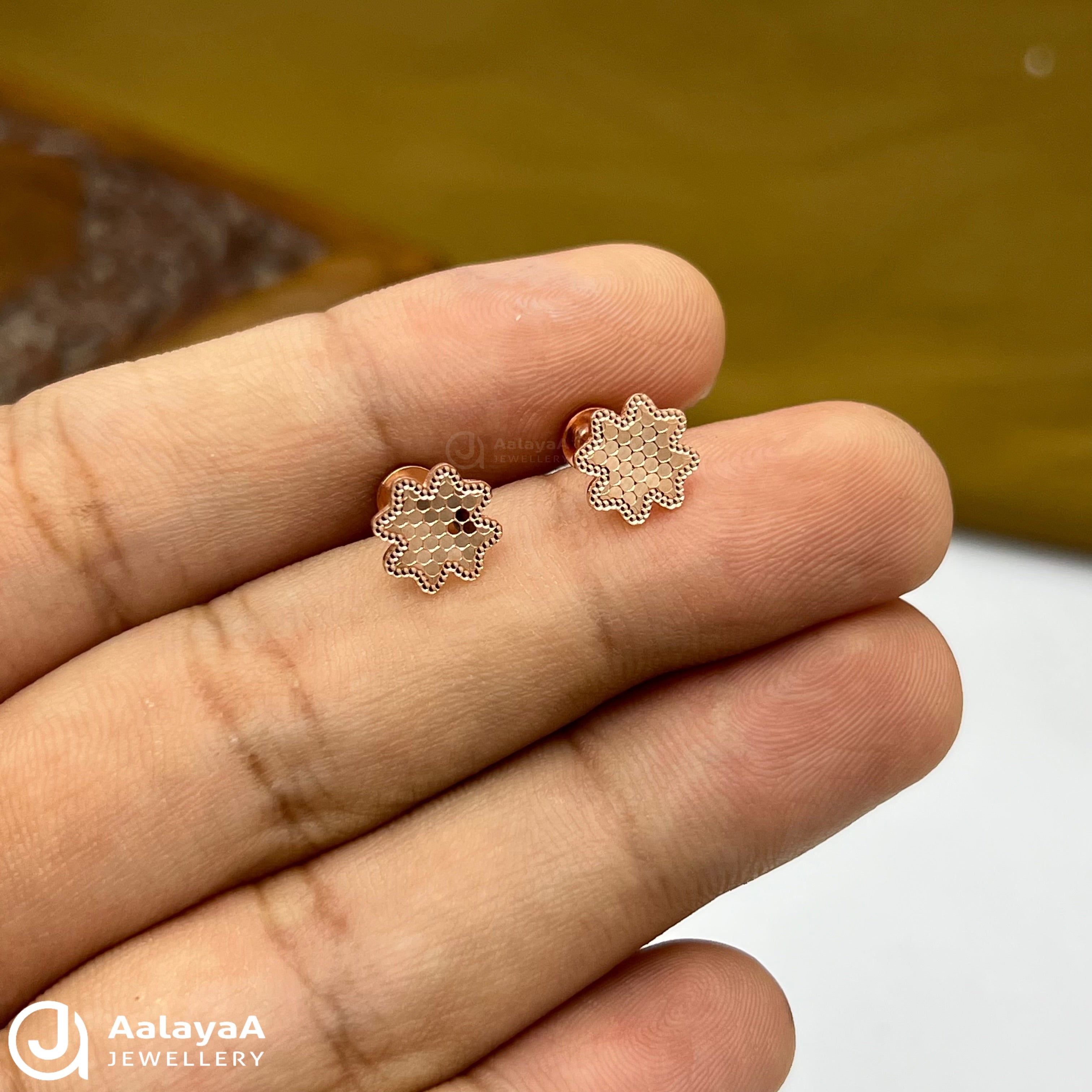 Silver Rose Gold Chic Flora Earings
