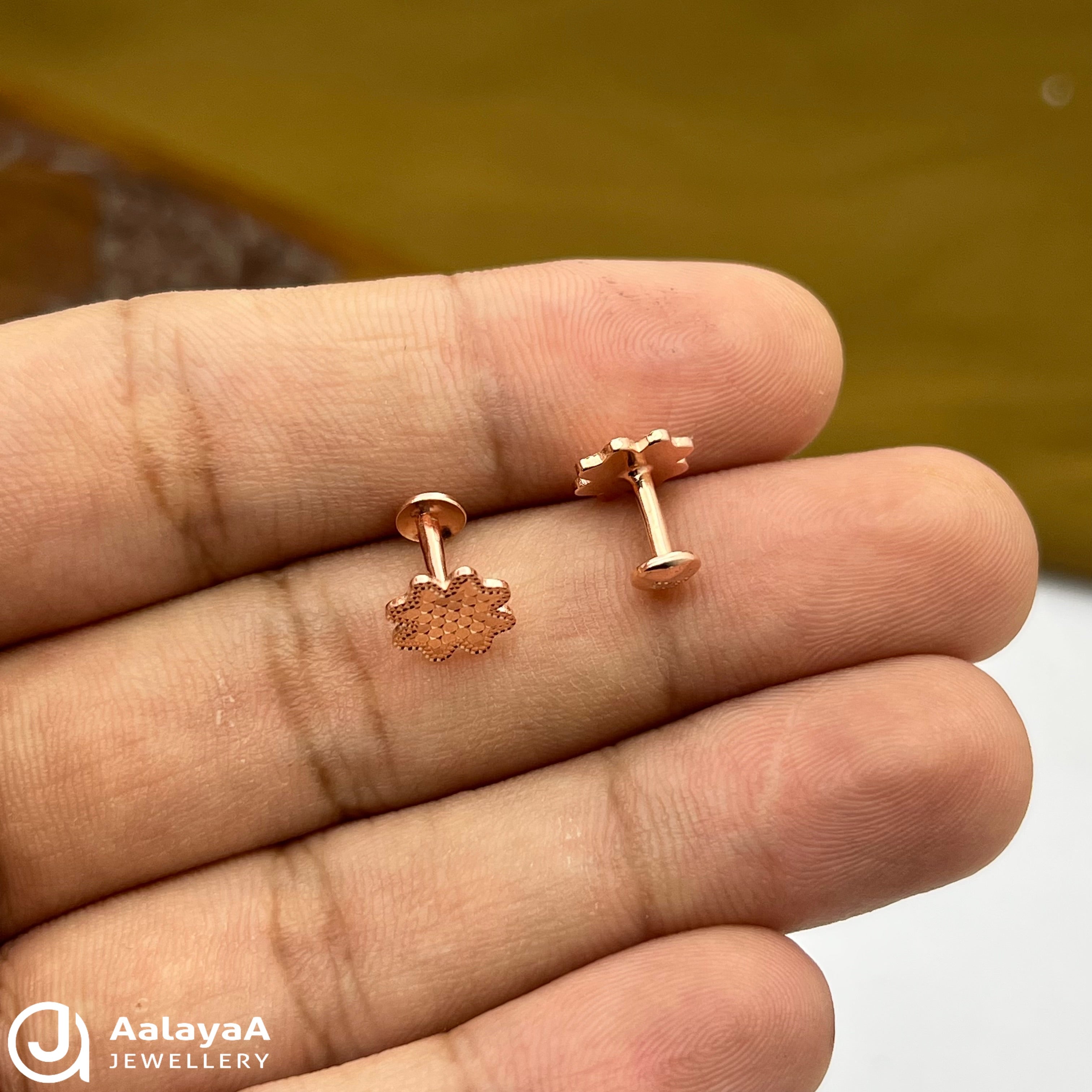 Silver Rose Gold Chic Flora Earings