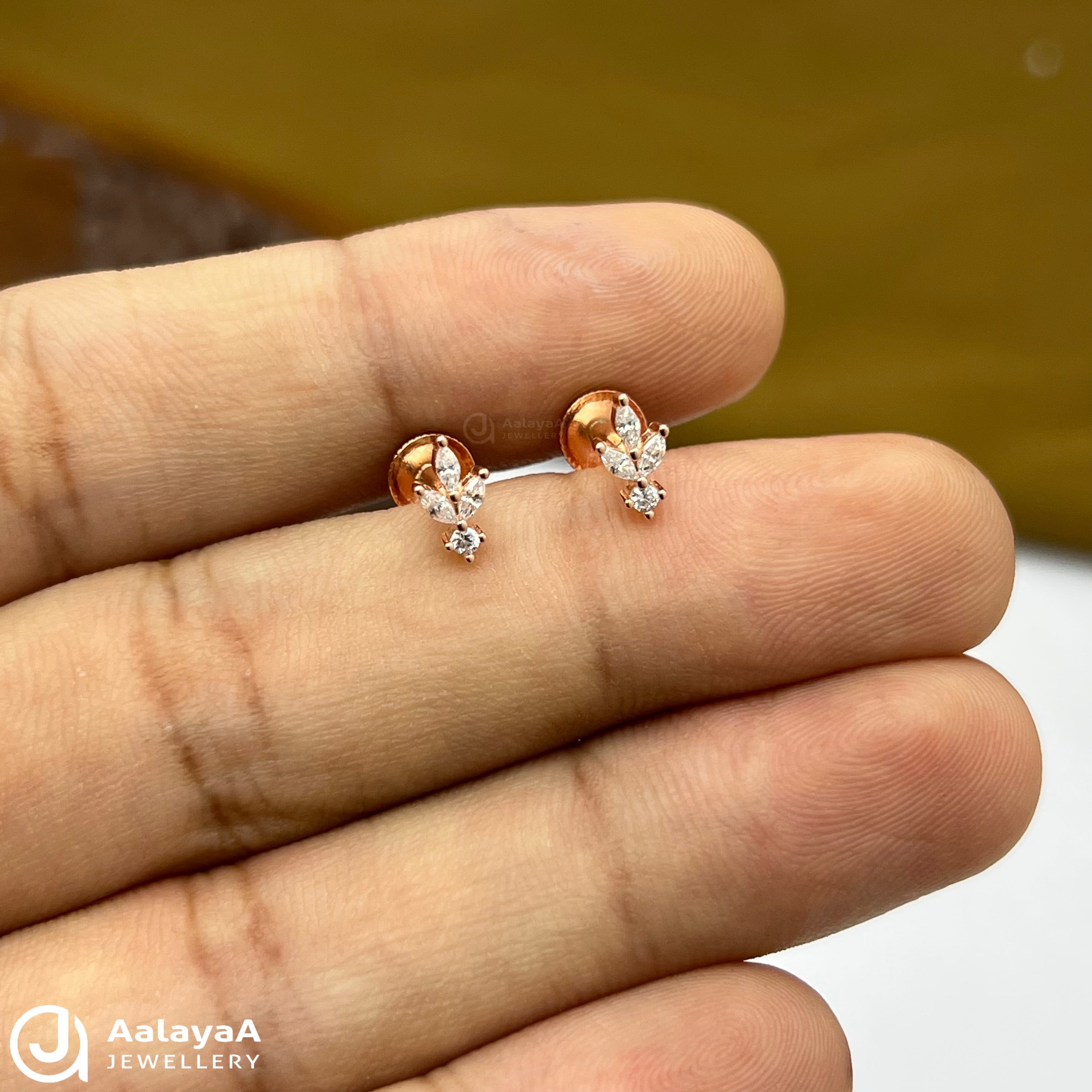 Silver Rose Gold Snowstone Earings