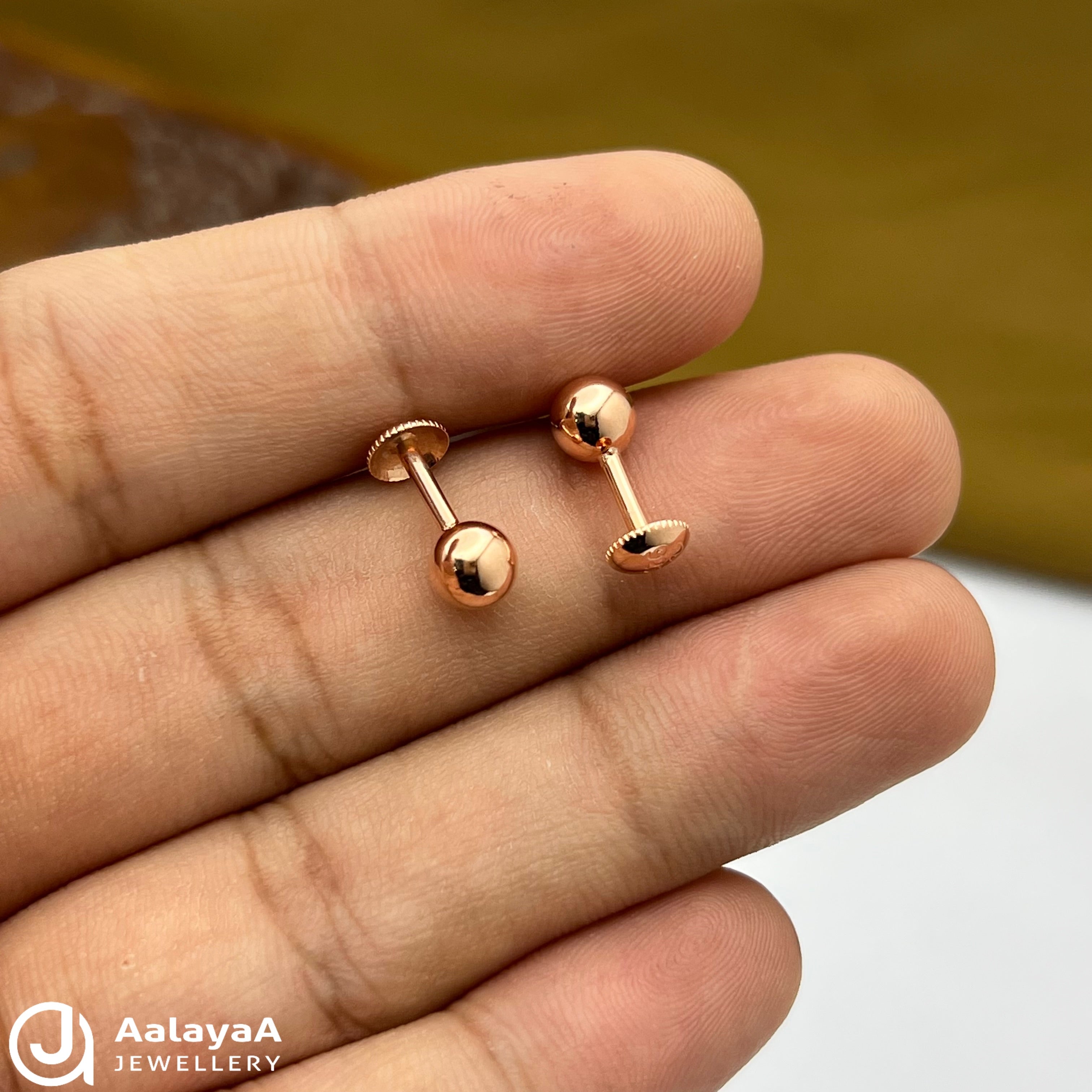Silver Rose gold Budd Earings