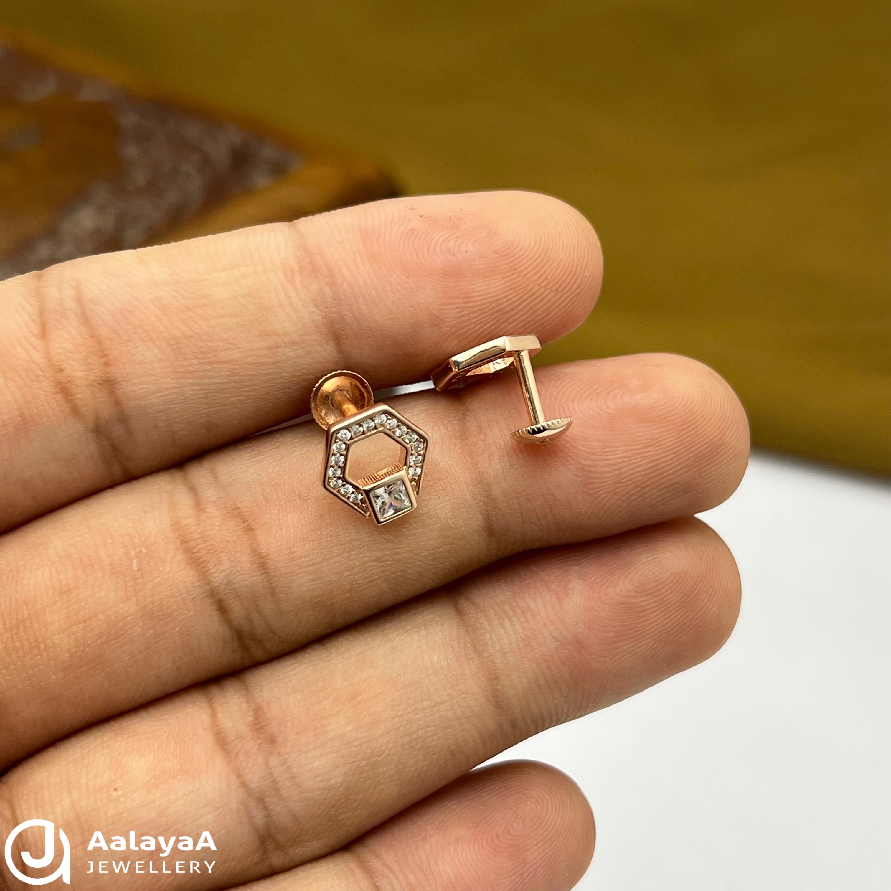 Silver Rose Gold Healing Stone Earrings