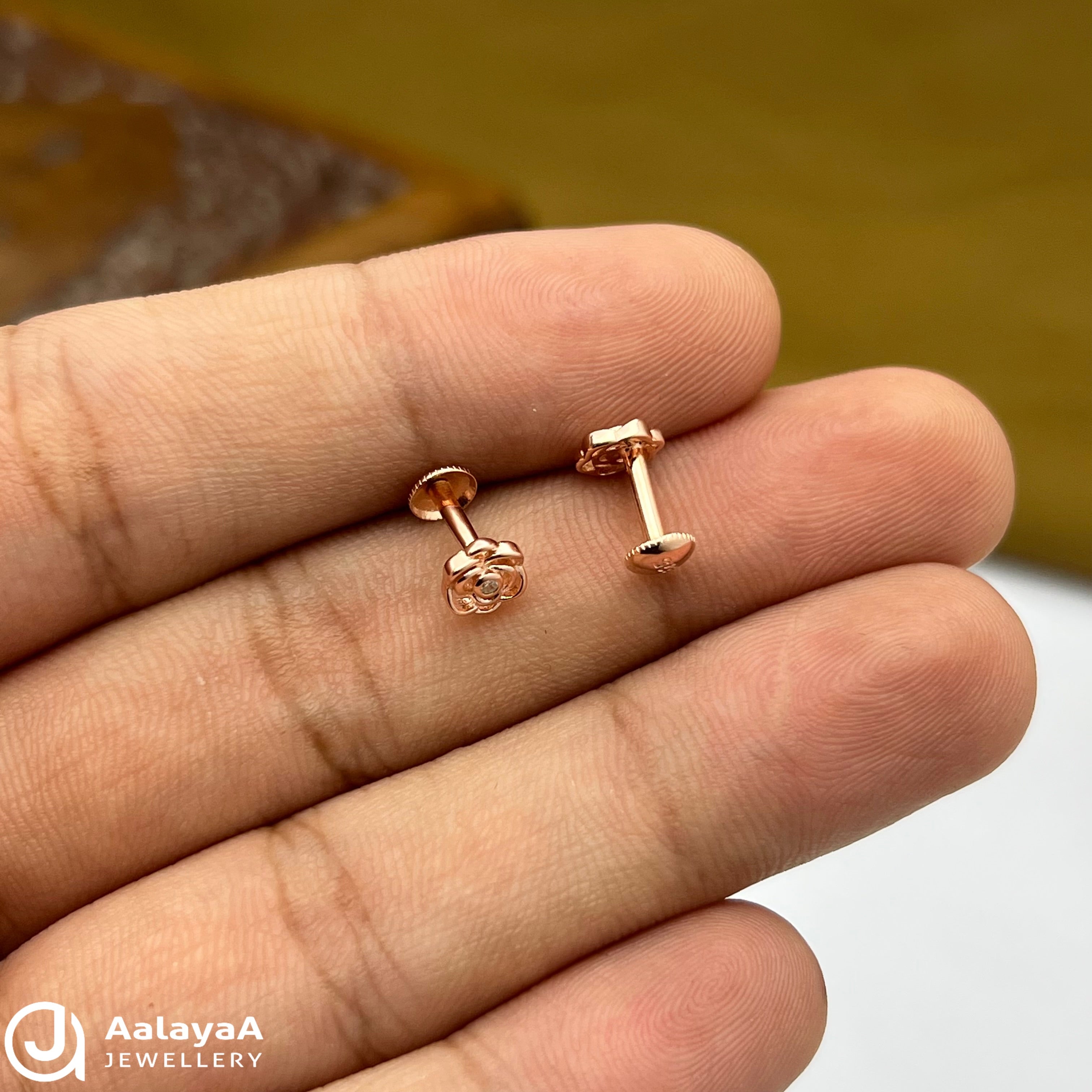 Silver Rose Gold Rose Petal Earings