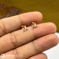 Silver Rose Gold Trio stone Earings