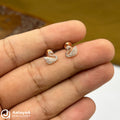 Silver Rose gold Royal Swan Earings