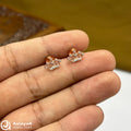 Silver Rose Gold Crown Earings