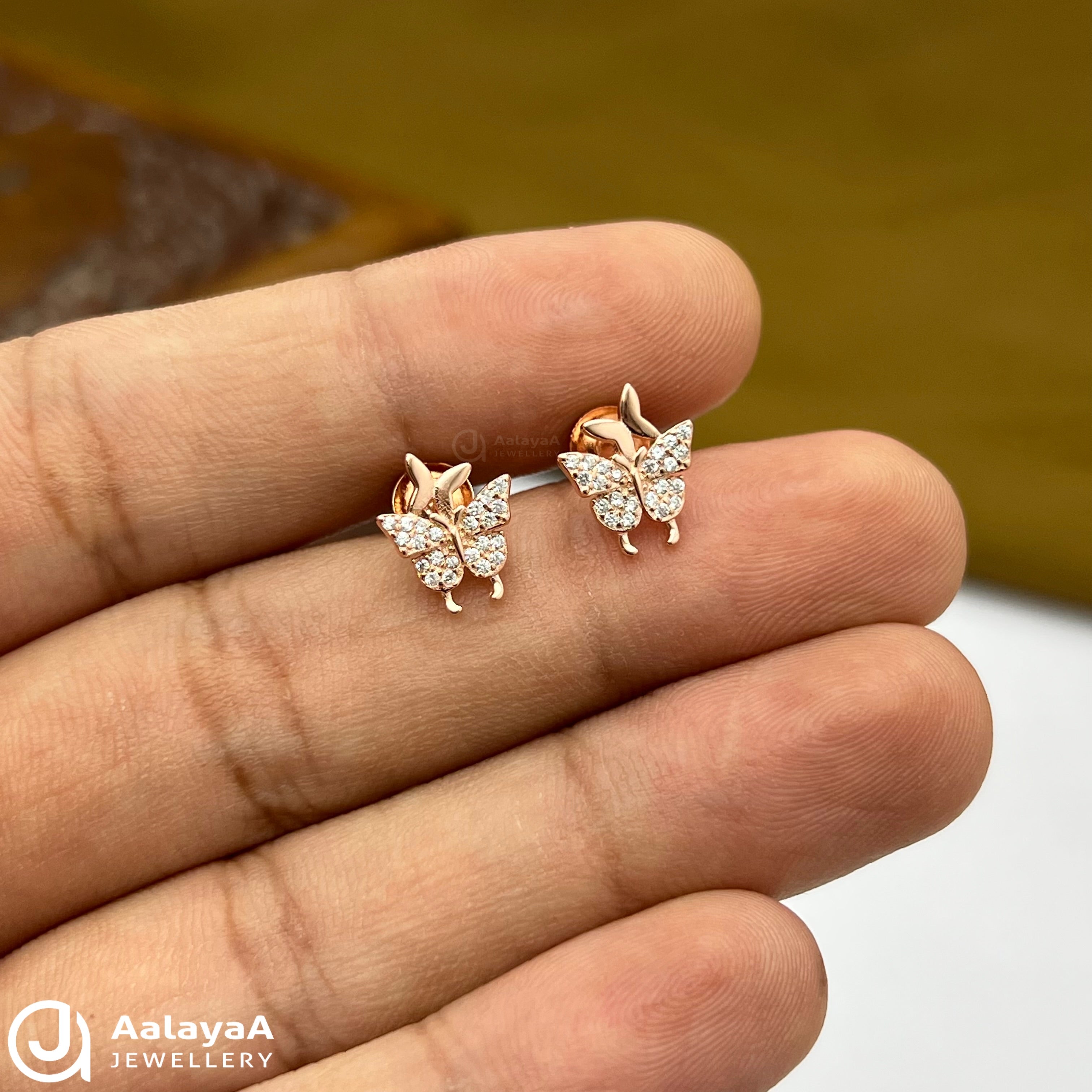 Silver Rose Gold Flutter Dream Earings