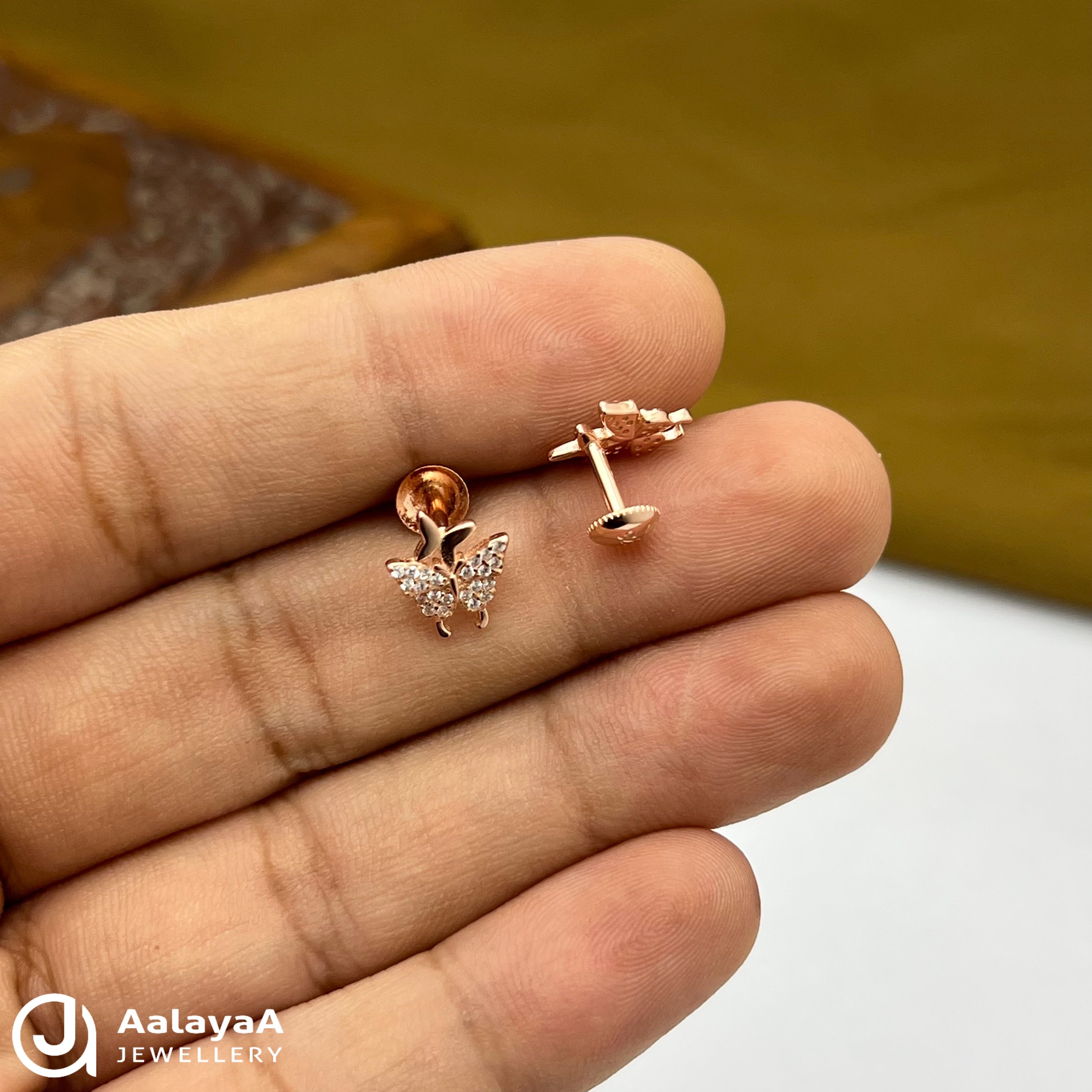 Silver Rose Gold Flutter Dream Earings