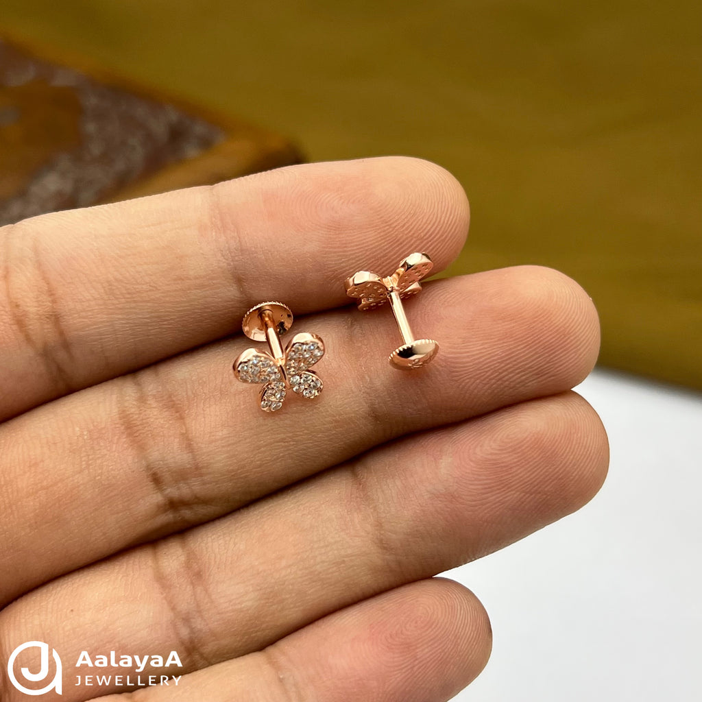 Silver Rose Gold Butterfly Bliss Earings