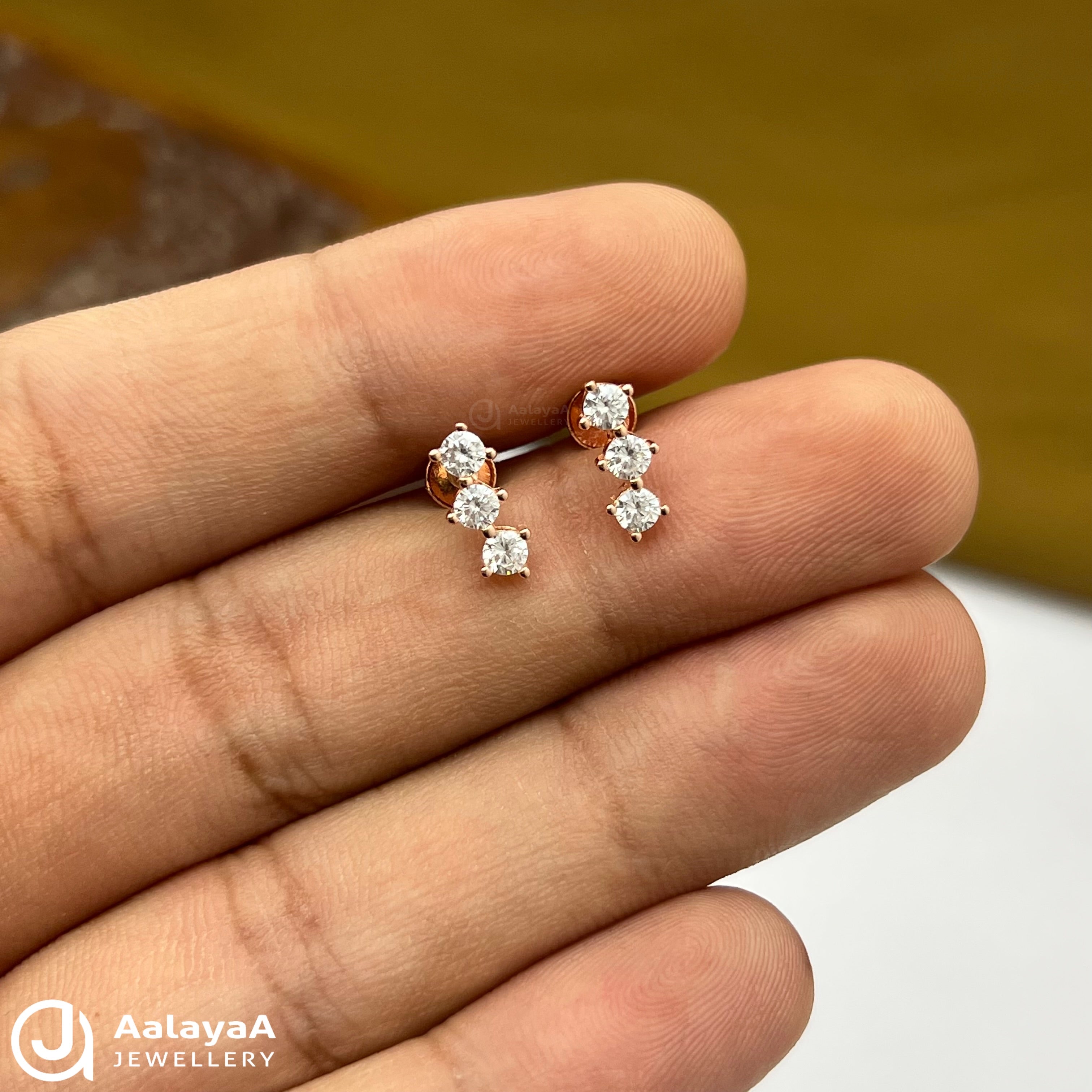 Silver Rose Gold Snowfall Earings