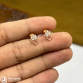 Silver Rose Gold Floral Triangle Elegance Earings