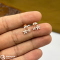 Silver Rose Gold Petal Vine Earrings