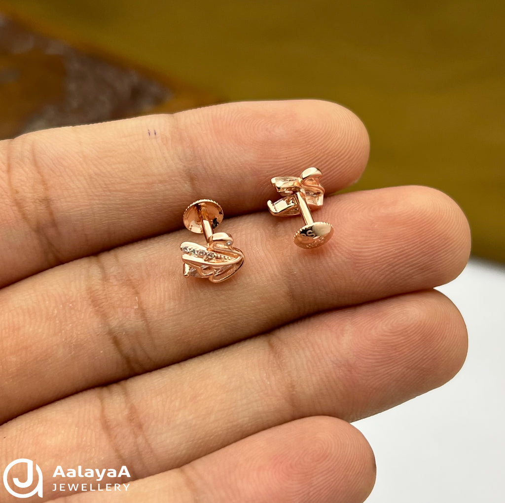 Silver Rose Gold Swan Majesty Earrings