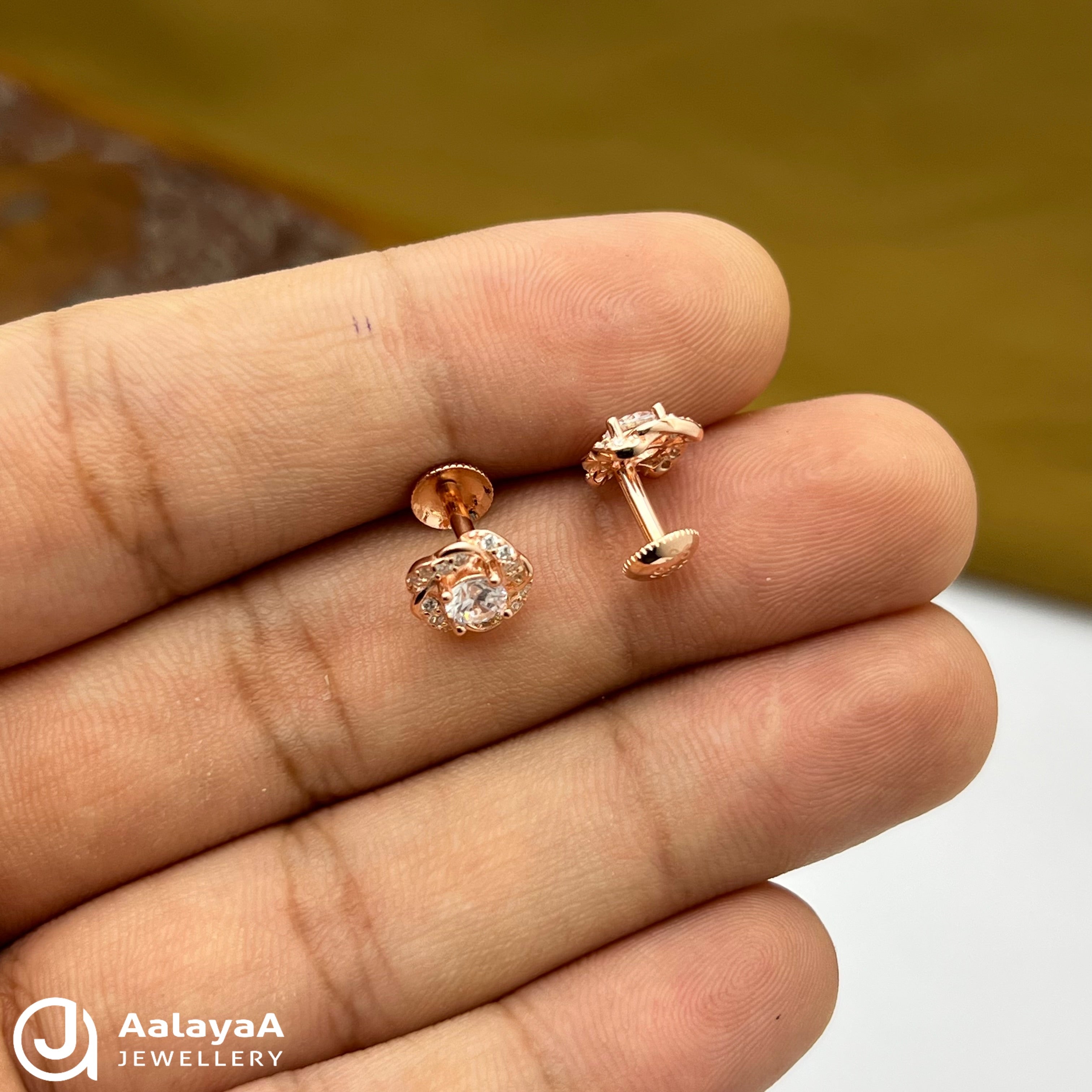 Silver Rose Gold Cushion Halo Earrings