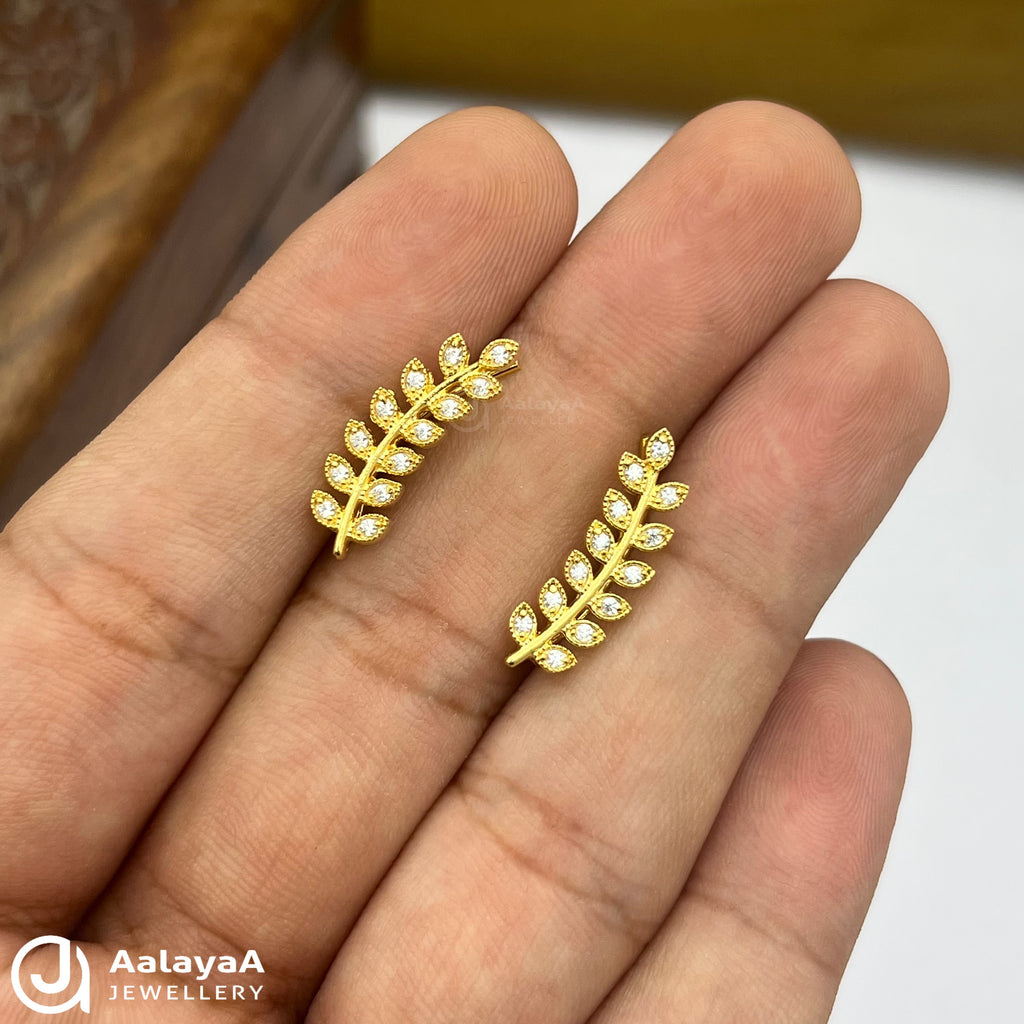 Silver Gold Plated Leaf Vine Ear Cuff
