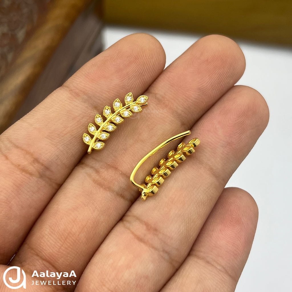 Silver Gold Plated Leaf Vine Ear Cuff