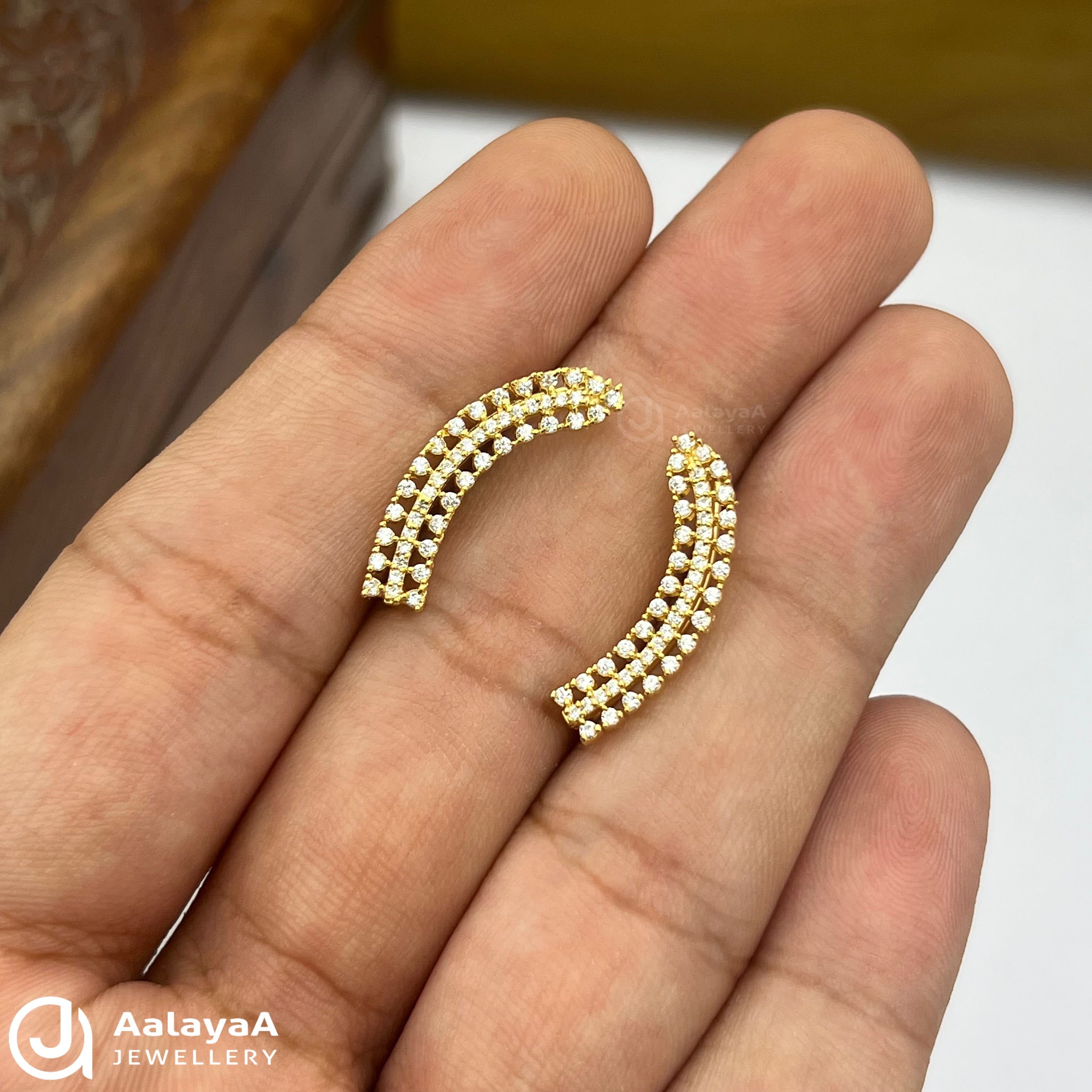 Silver Gold Plated Multi-Row Arc Ear Cuff