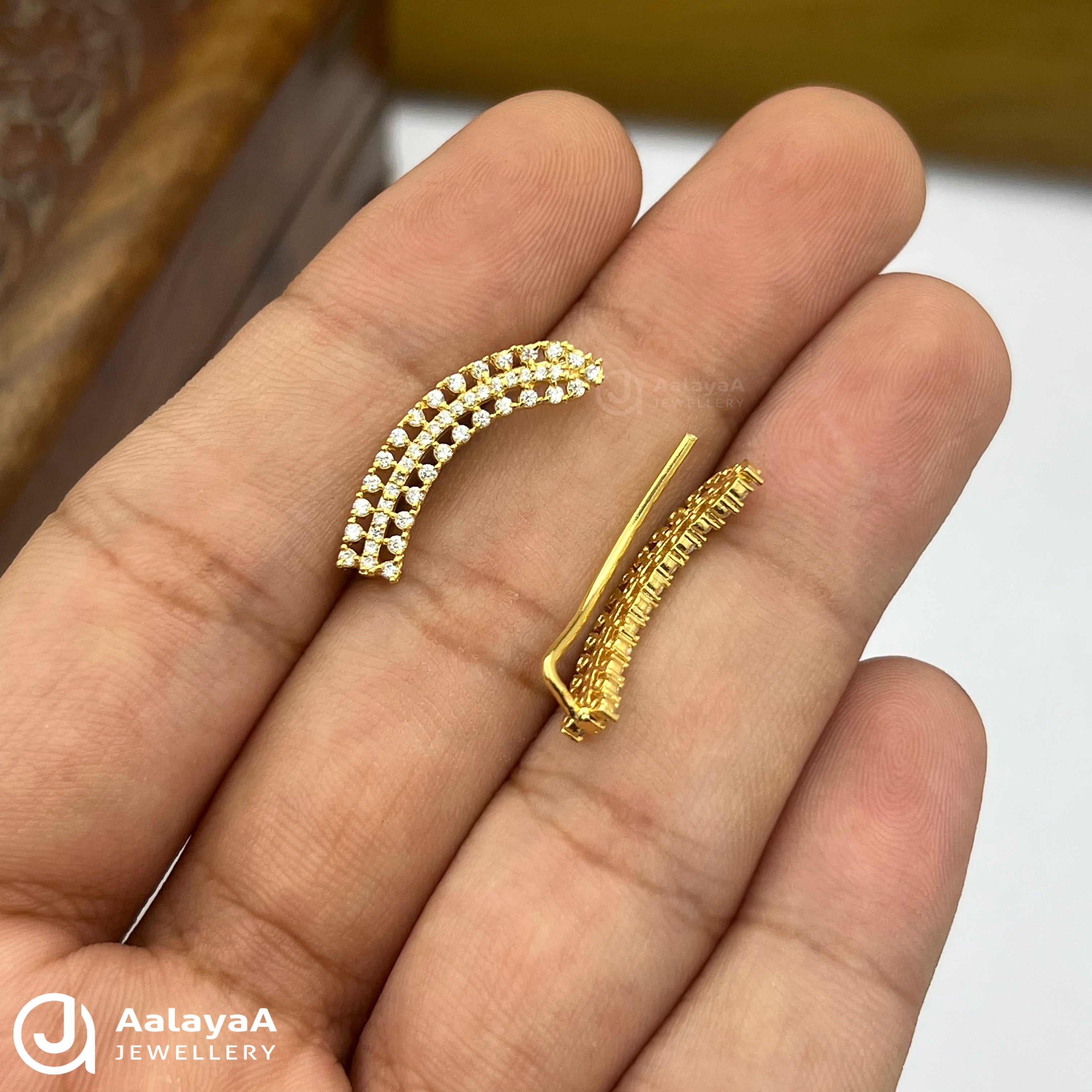 Silver Gold Plated Multi-Row Arc Ear Cuff