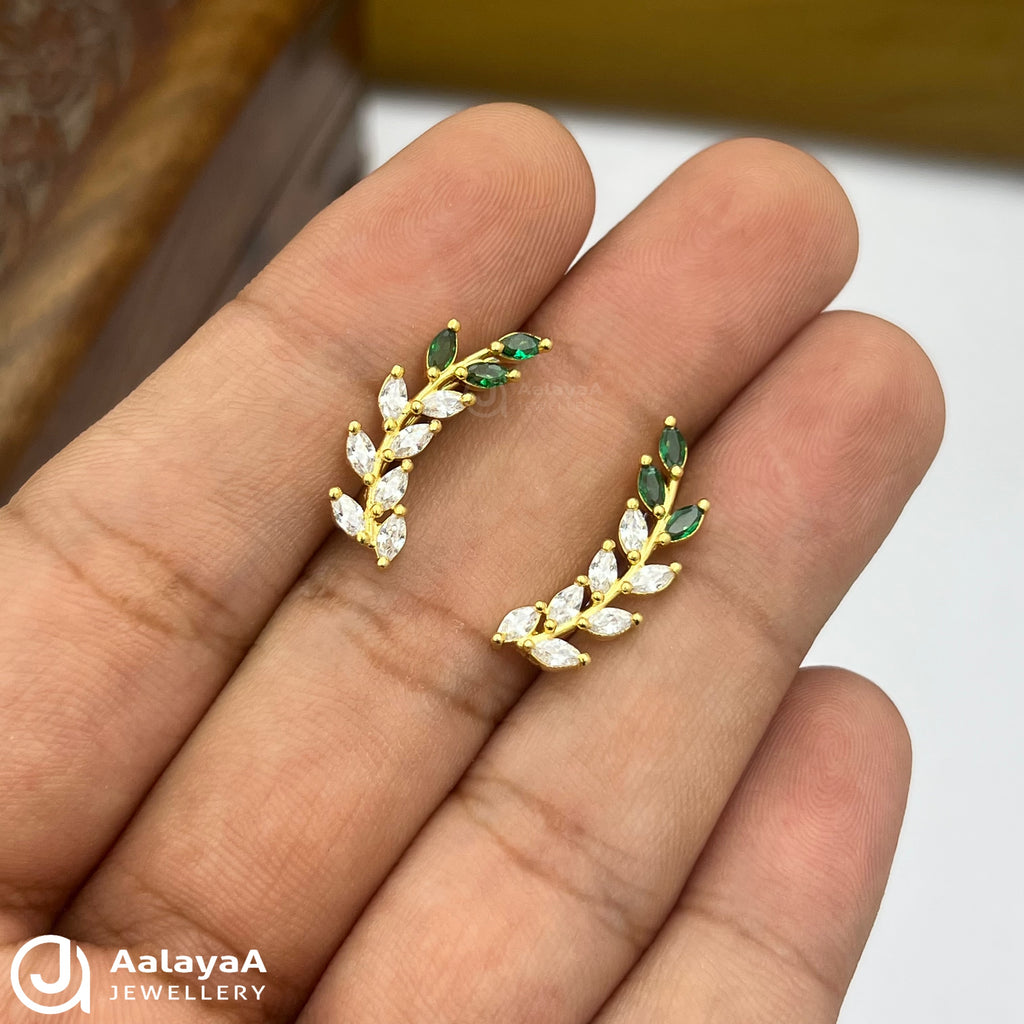 Silver Gold Plated Floral Leaf Ear Cuff
