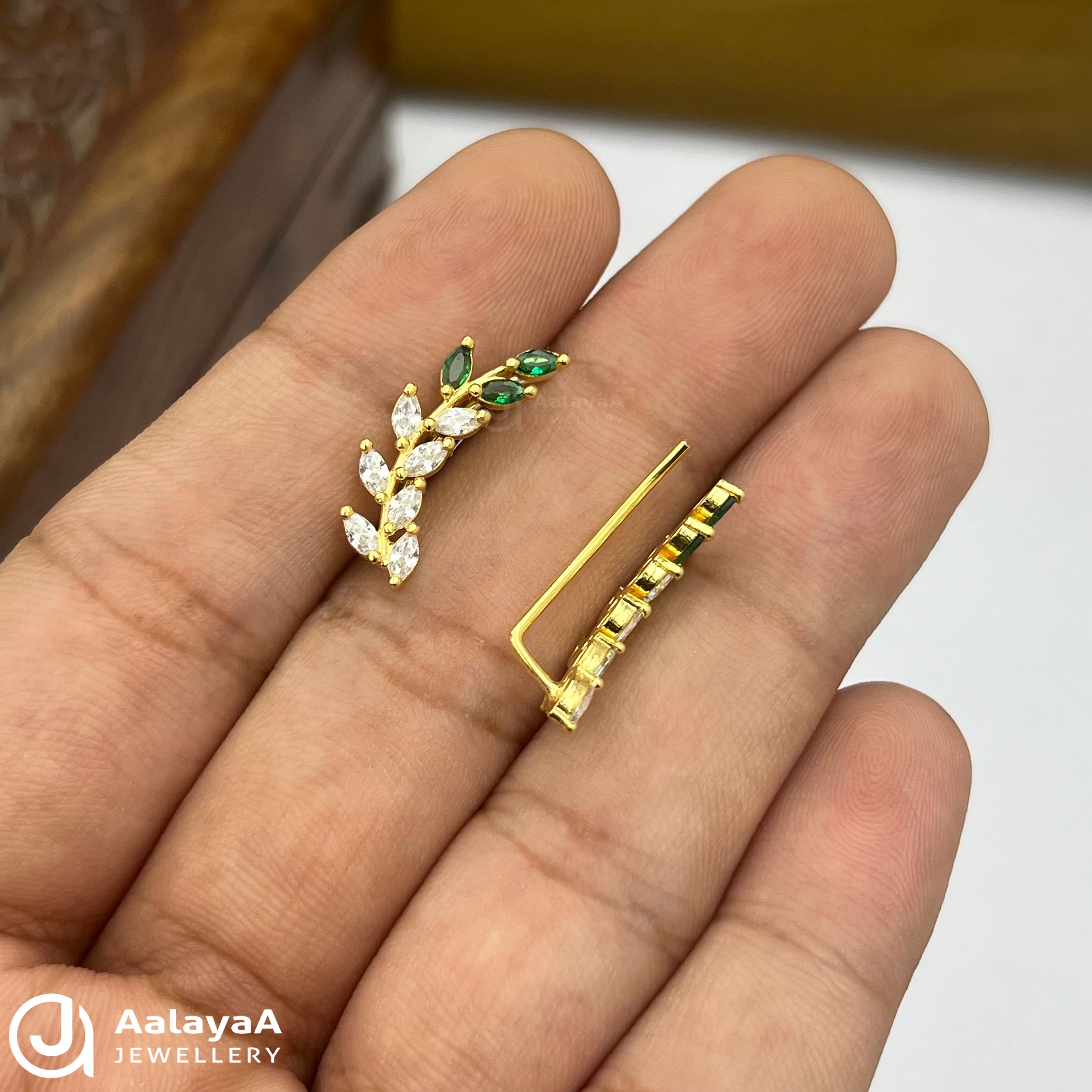 Silver Gold Plated Floral Leaf Ear Cuff