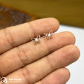 Silver RoseGold Diamond Wings Side Stud