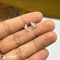 Silver RoseGold Celeste Leaf Side Studs
