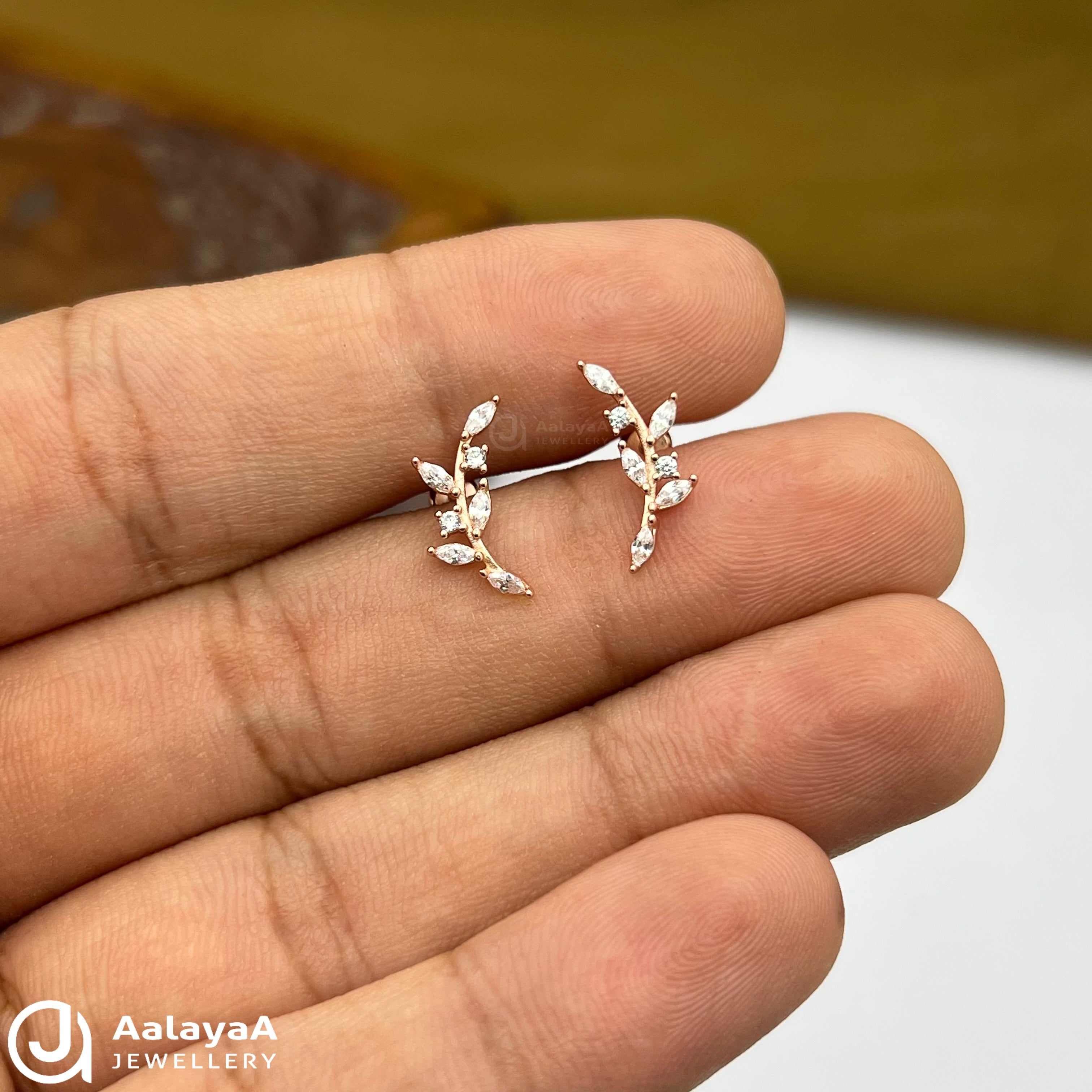 Silver RoseGold Petite Side Studs