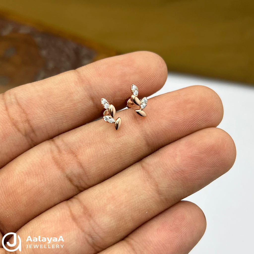 Silver RoseGold Enchanted Vine Side Stud