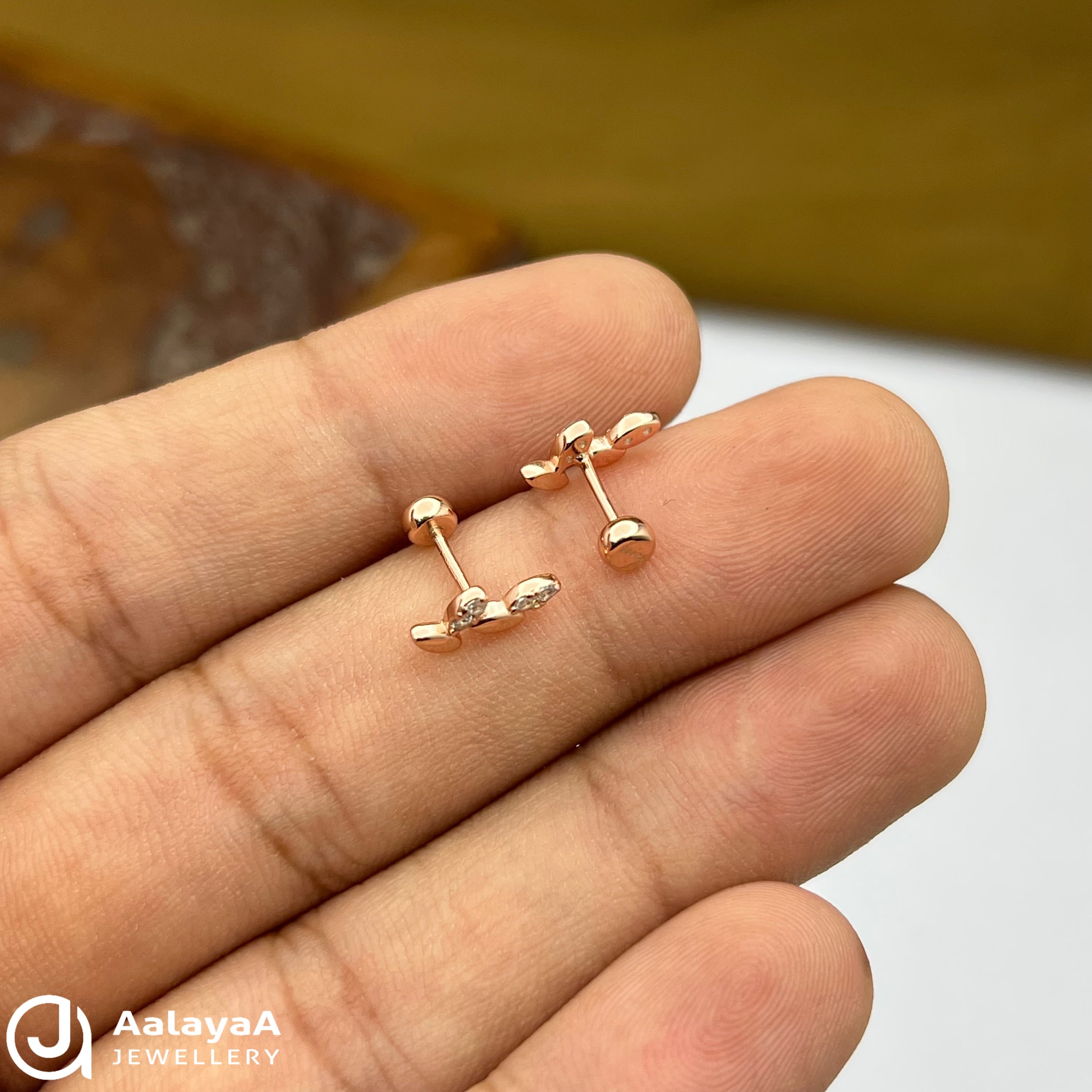 Silver RoseGold Enchanted Vine Side Stud