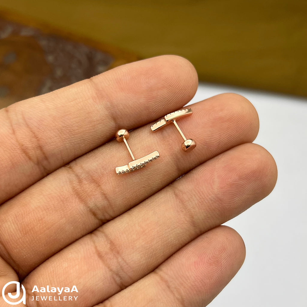 Silver RoseGold Trail Side Studs
