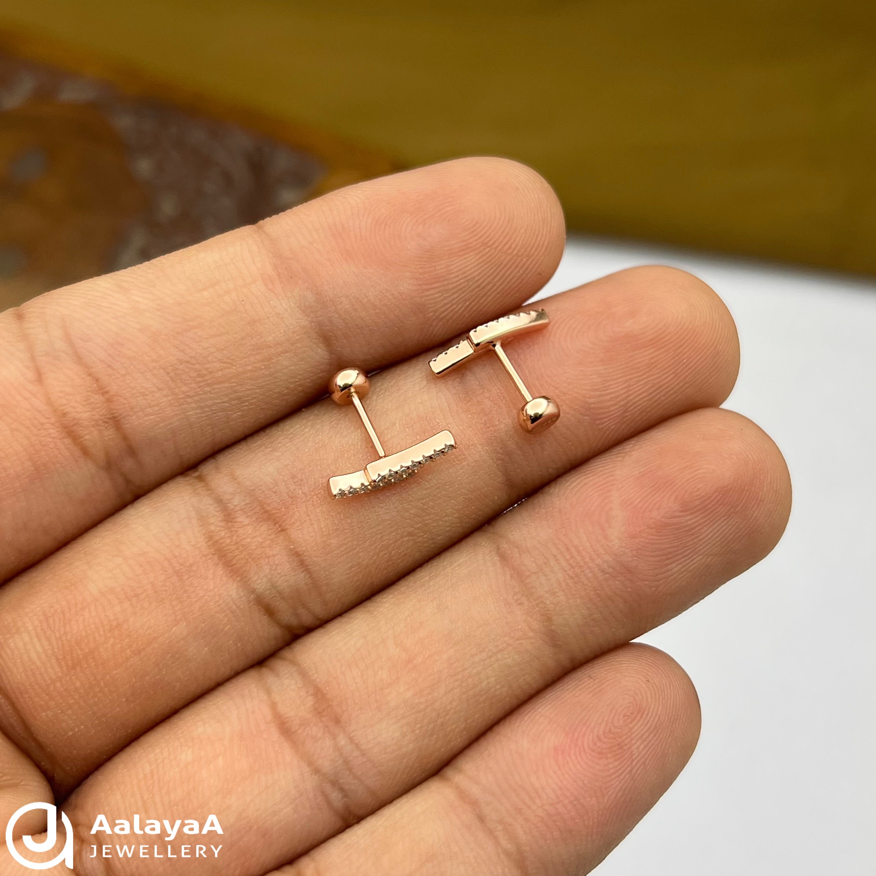 Silver RoseGold Trail Side Studs